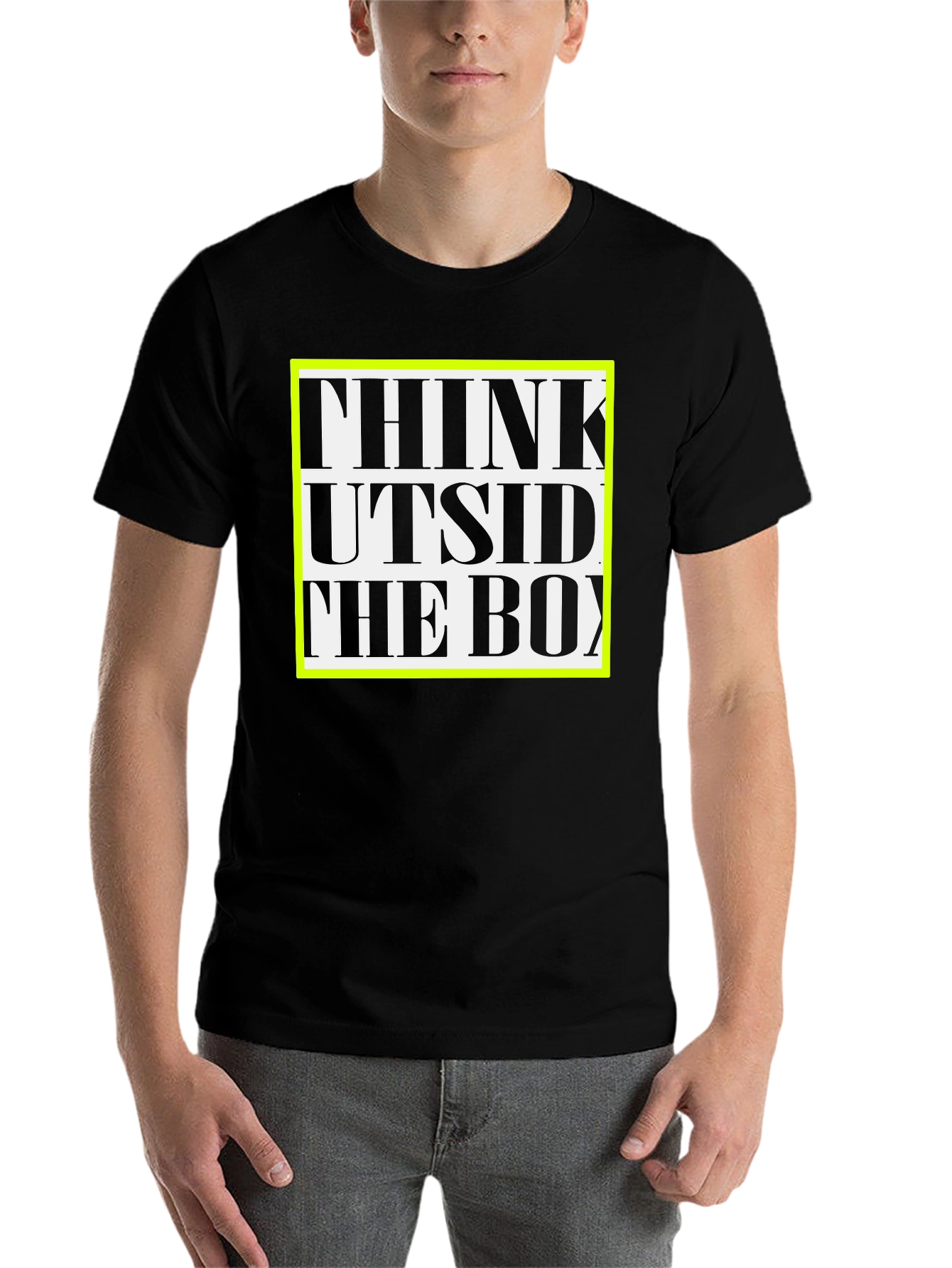 Black Think Outside the Box Graphic Tee view 7