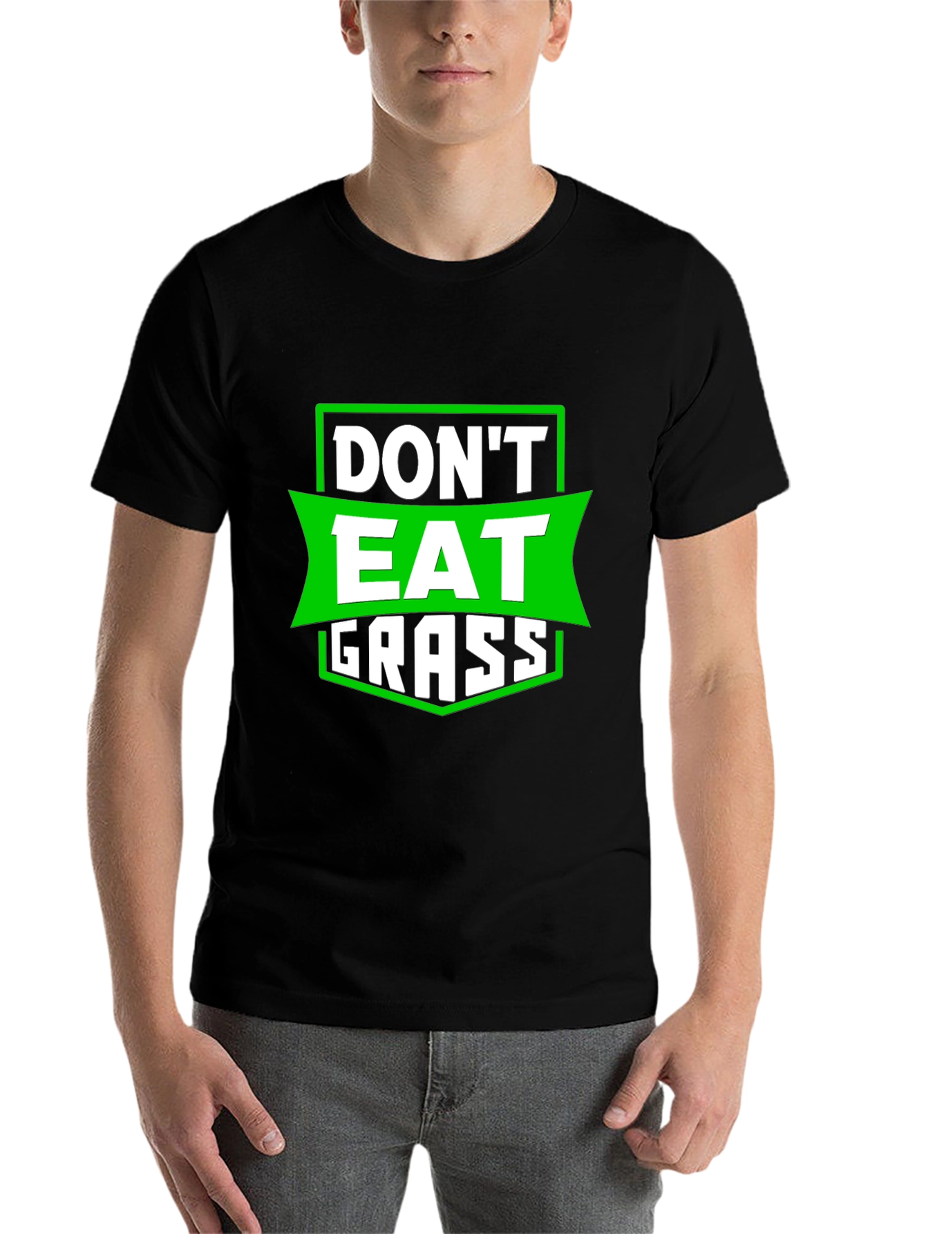 Black Don't Eat Grass Funny Graphic T-Shirt view 7