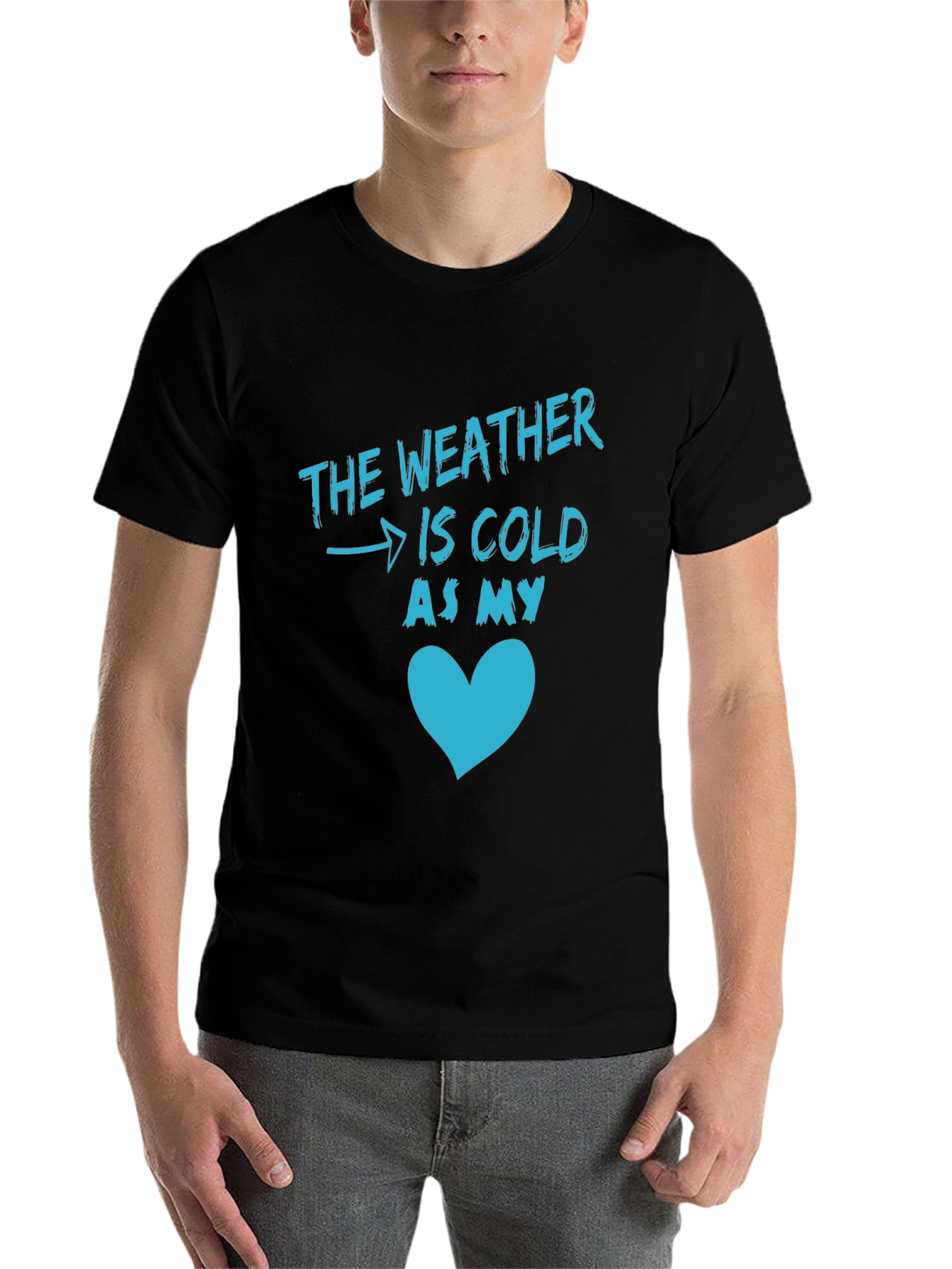 Black Cold Heart Graphic Tee - Men's Black T-Shirt view 7