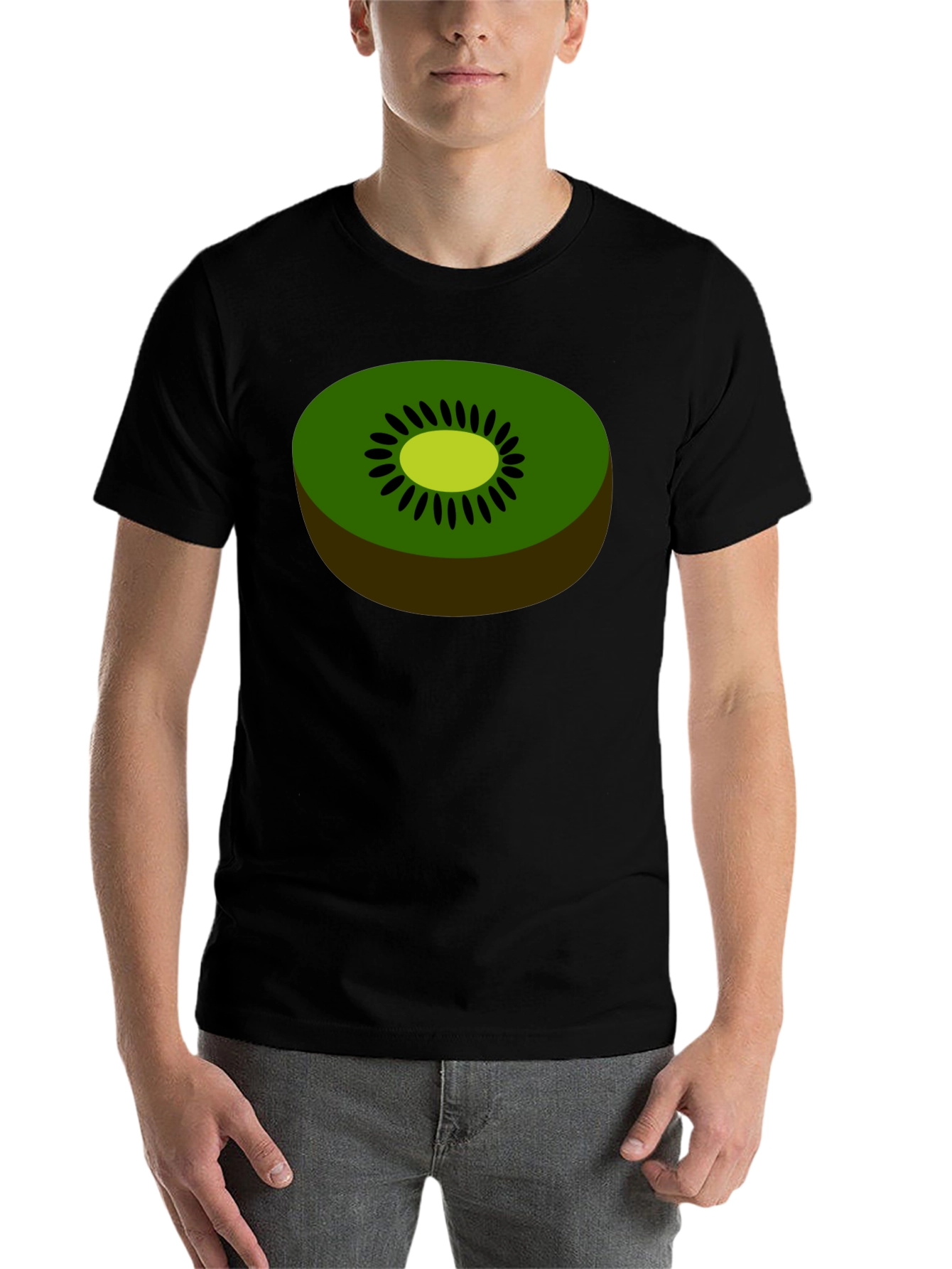 Black Kiwi Fruit Graphic Tee - Novelty Food Shirt view 7