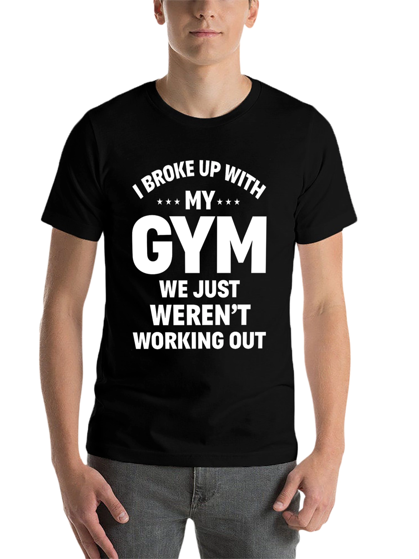 Black Funny Gym Breakup T-Shirt - Workout Humor Tee view 7