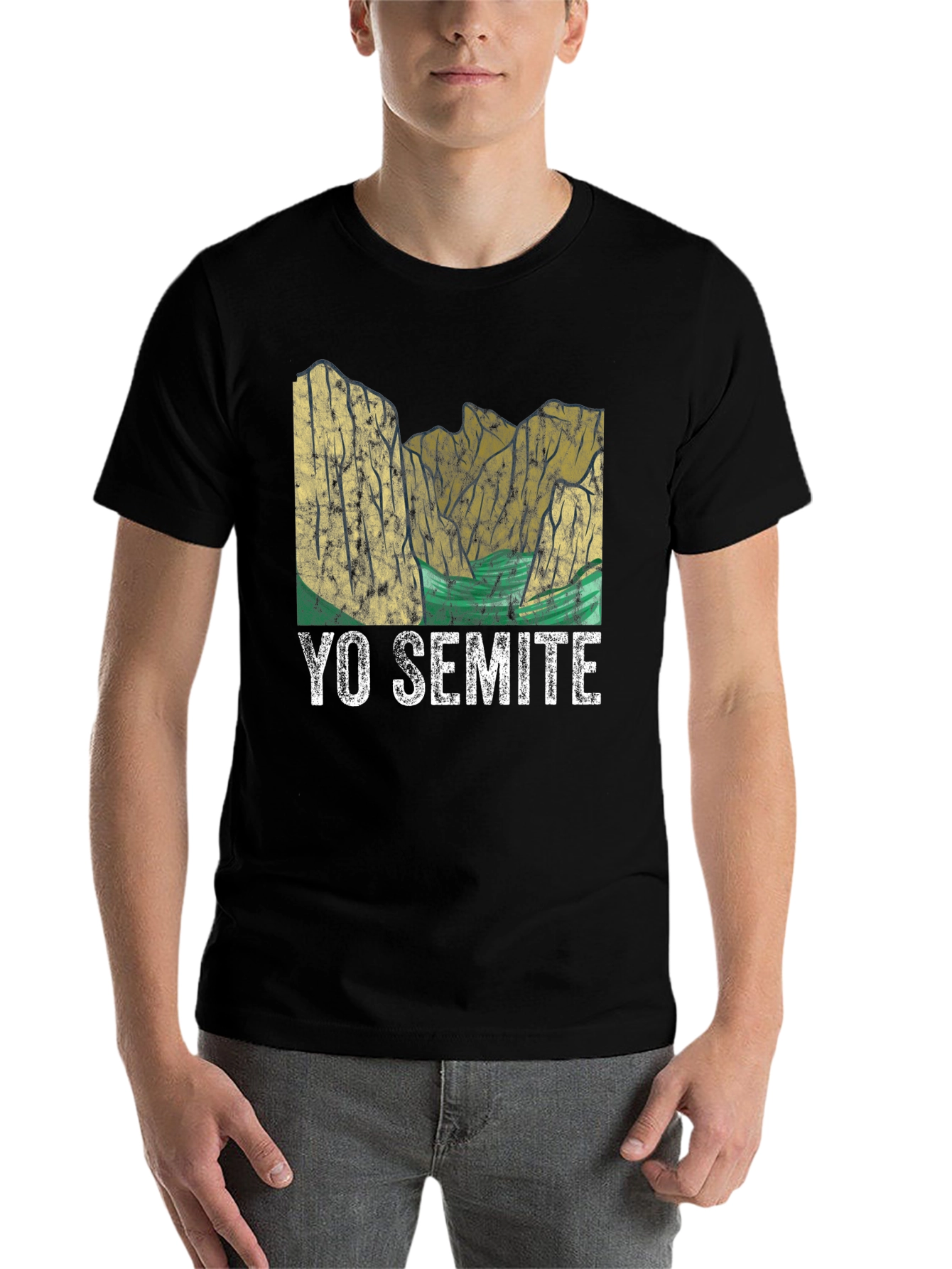 Black Yo Semite Graphic T-Shirt - Black Crew Neck Tee view 7