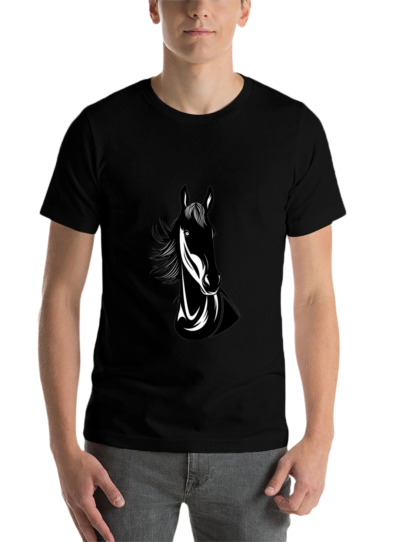 Black Black Horse Graphic Tee - Men's Crew Neck view 7