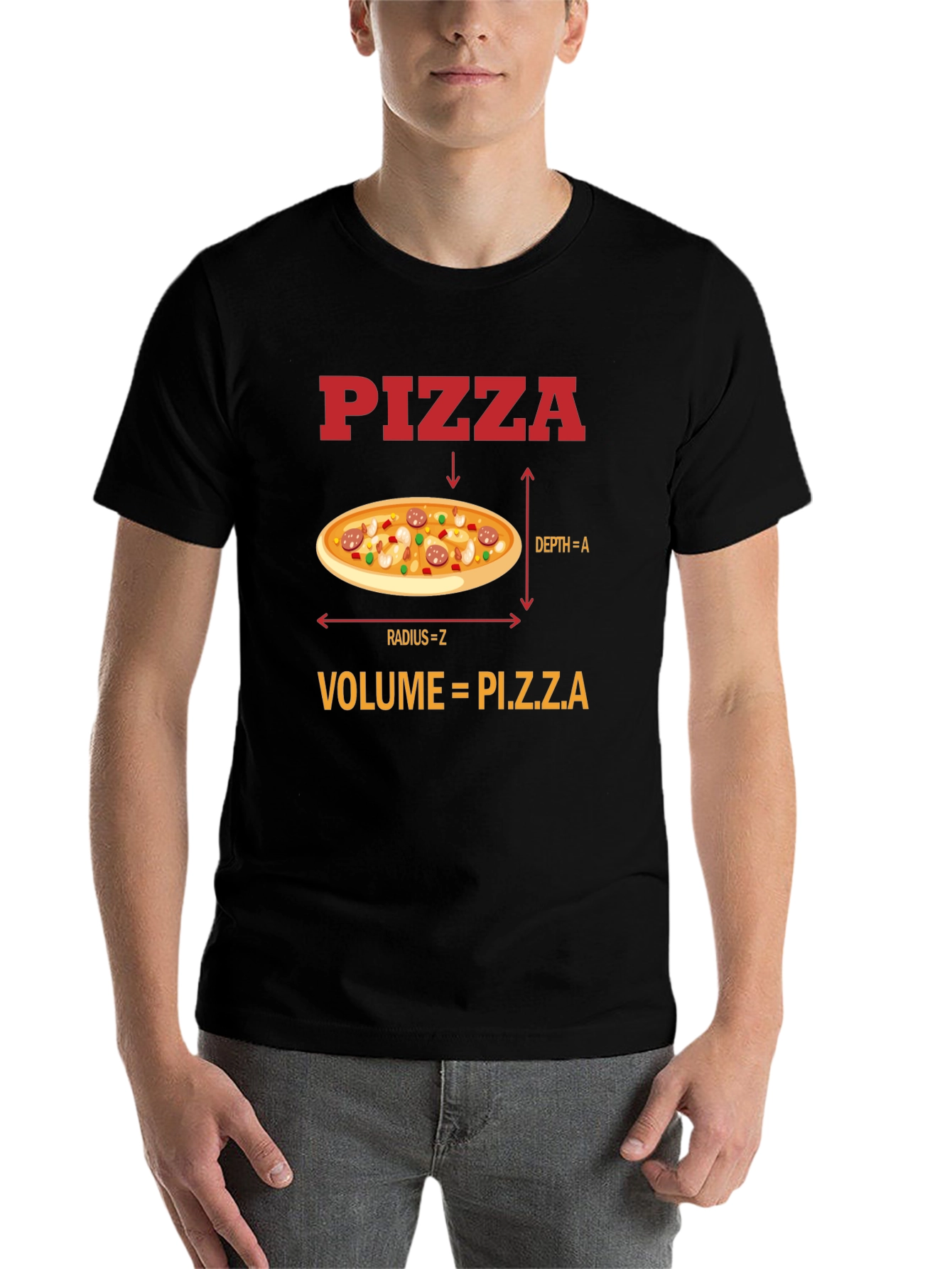 Black Pizza Volume Funny Math T-Shirt view 7