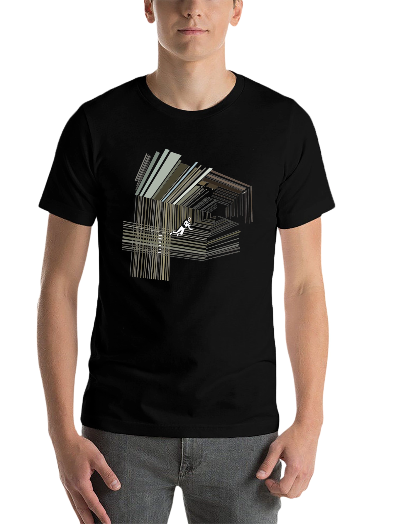Black Abstract Graphic T-Shirt: Unique Design view 7