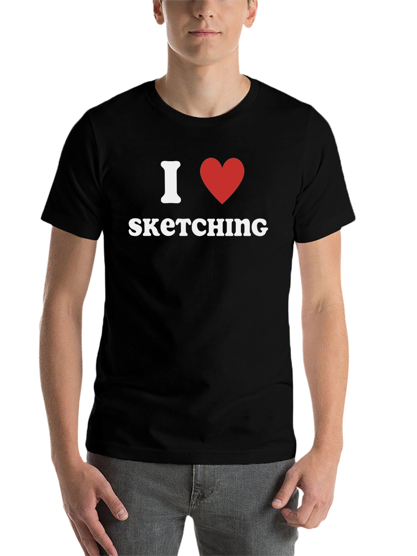 Black I Heart Sketching T-Shirt view 7