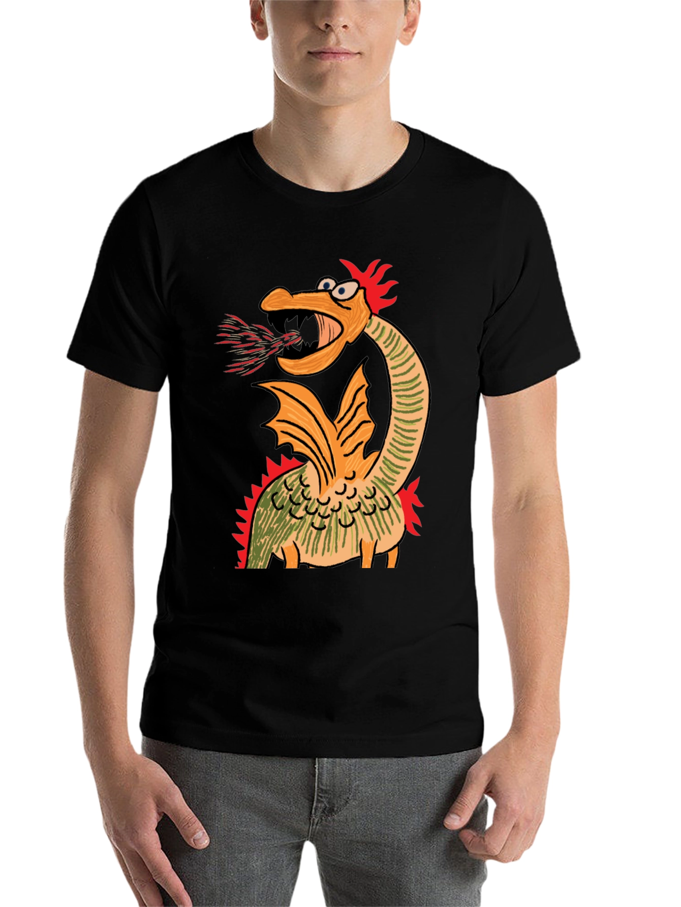 Cartoon Dragon Graphic Tee - Quirky Design - 7