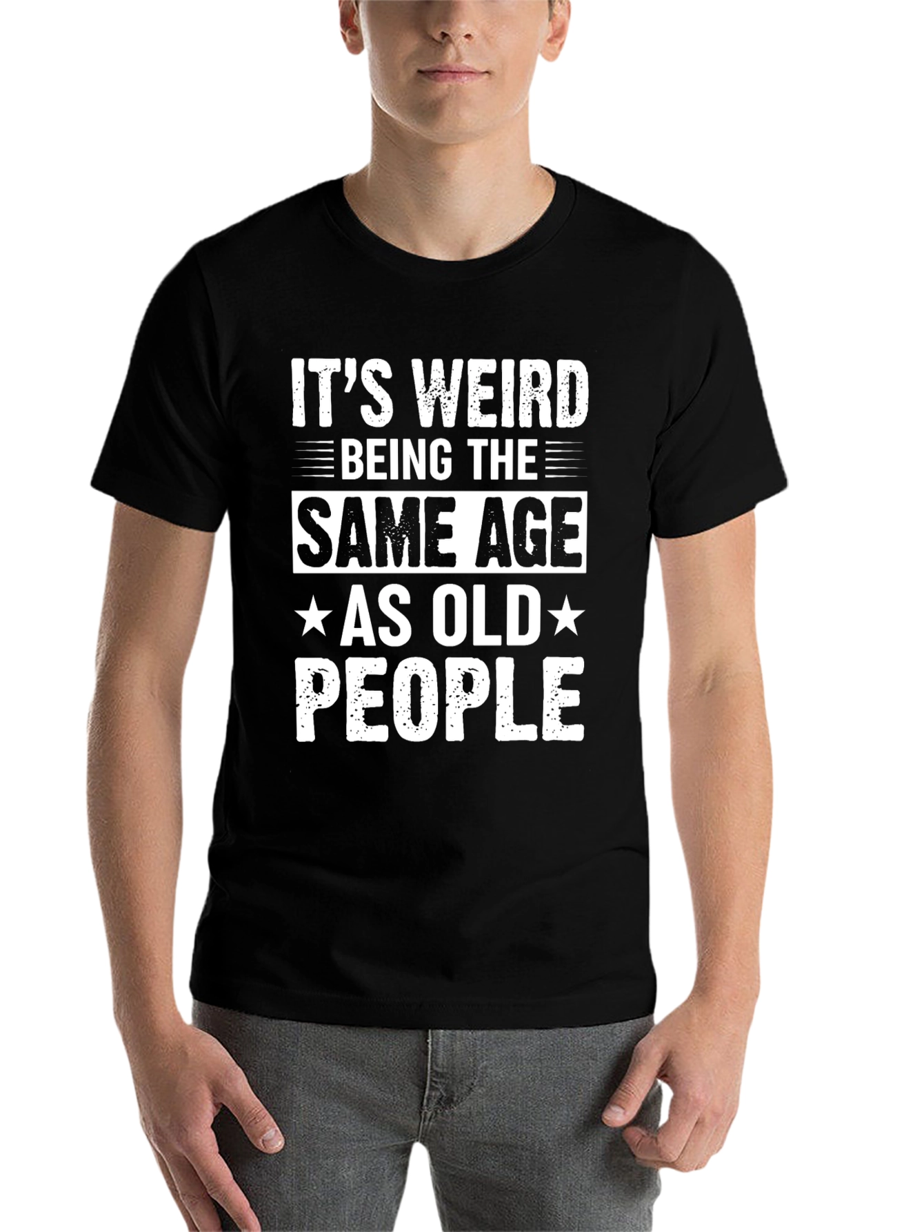 Black Funny 'Same Age as Old People' Graphic Tee view 7