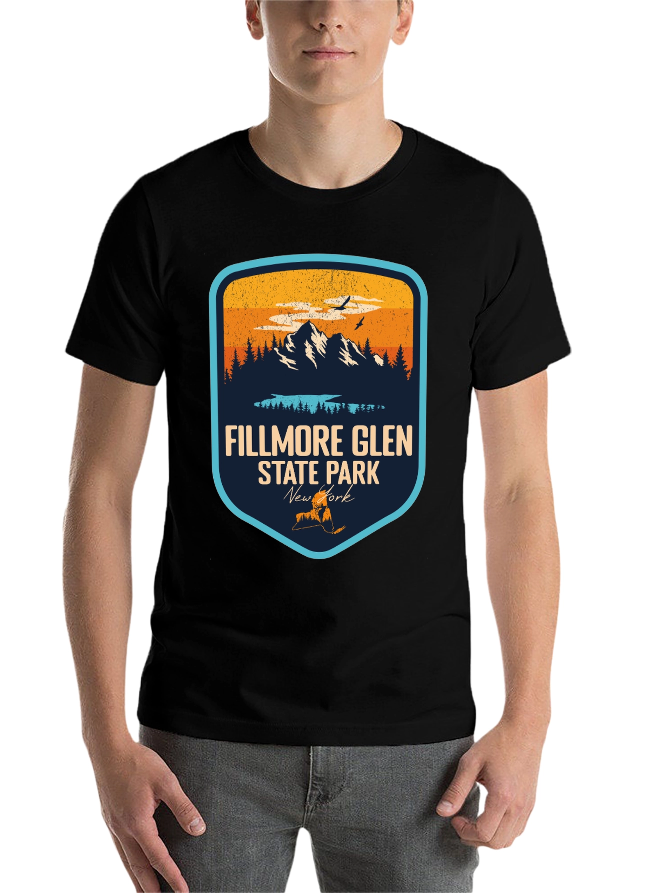 Black Fillmore Glen State Park Black T-Shirt view 7