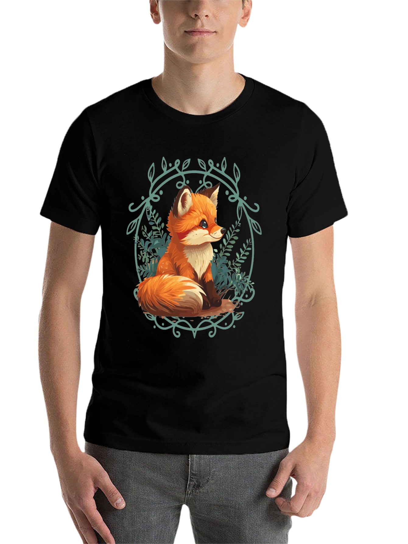 Black Fox Graphic T-Shirt - Nature Lover Tee view 7
