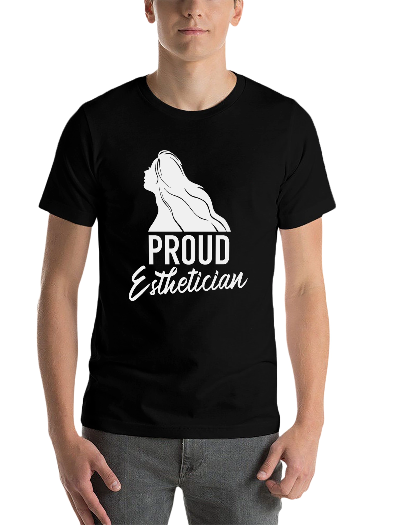 Black Proud Esthetician Graphic Tee - Black Unisex T-Shirt view 7