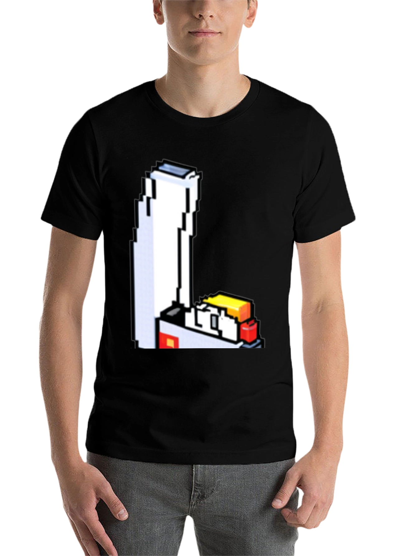 Black 8-Bit Lighter Graphic Tee - Retro Style view 7