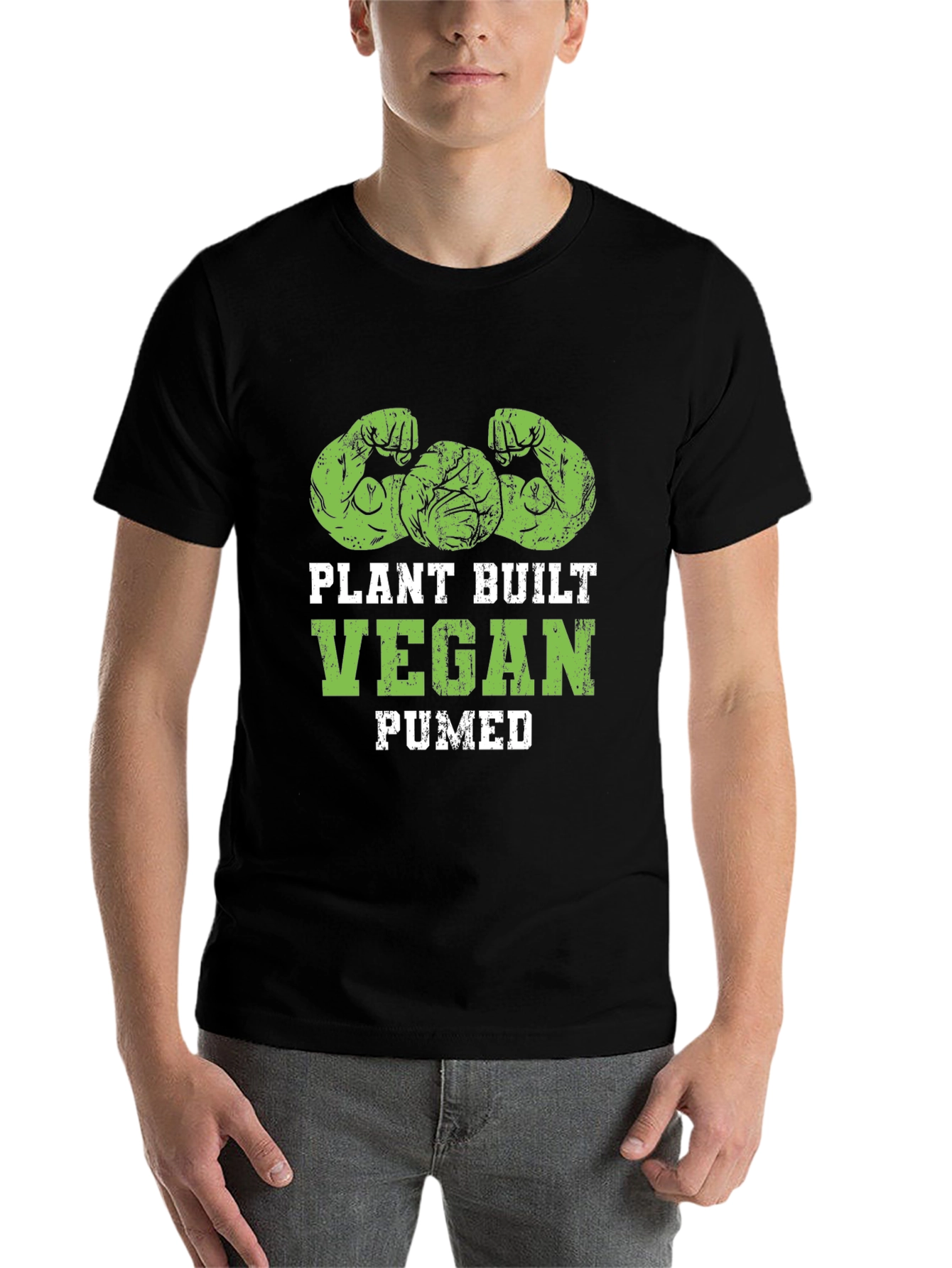 Black Plant Built Vegan Pumped Black T-Shirt view 7