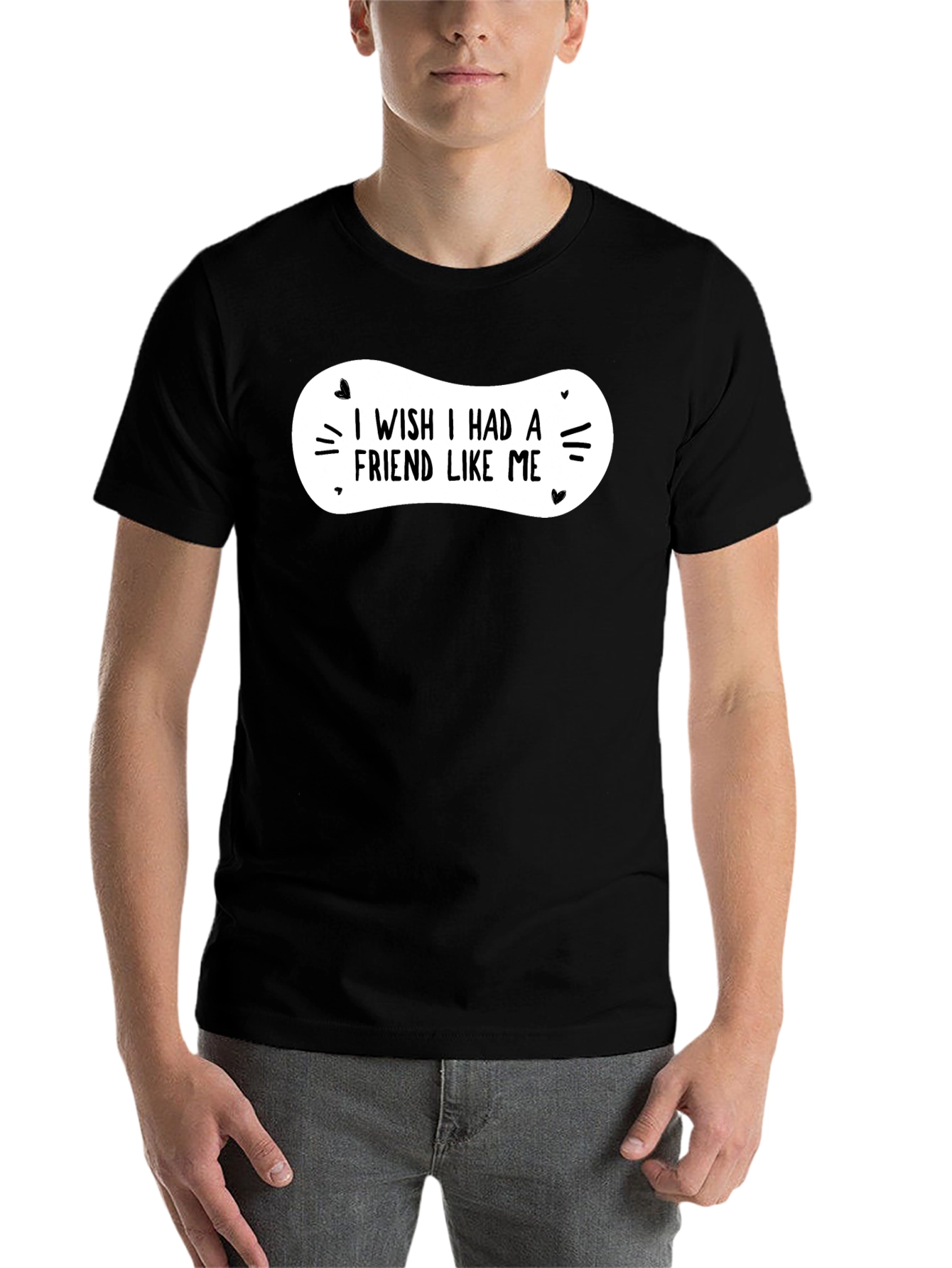 Black I Wish I Had a Friend Like Me Black Graphic Tee view 7