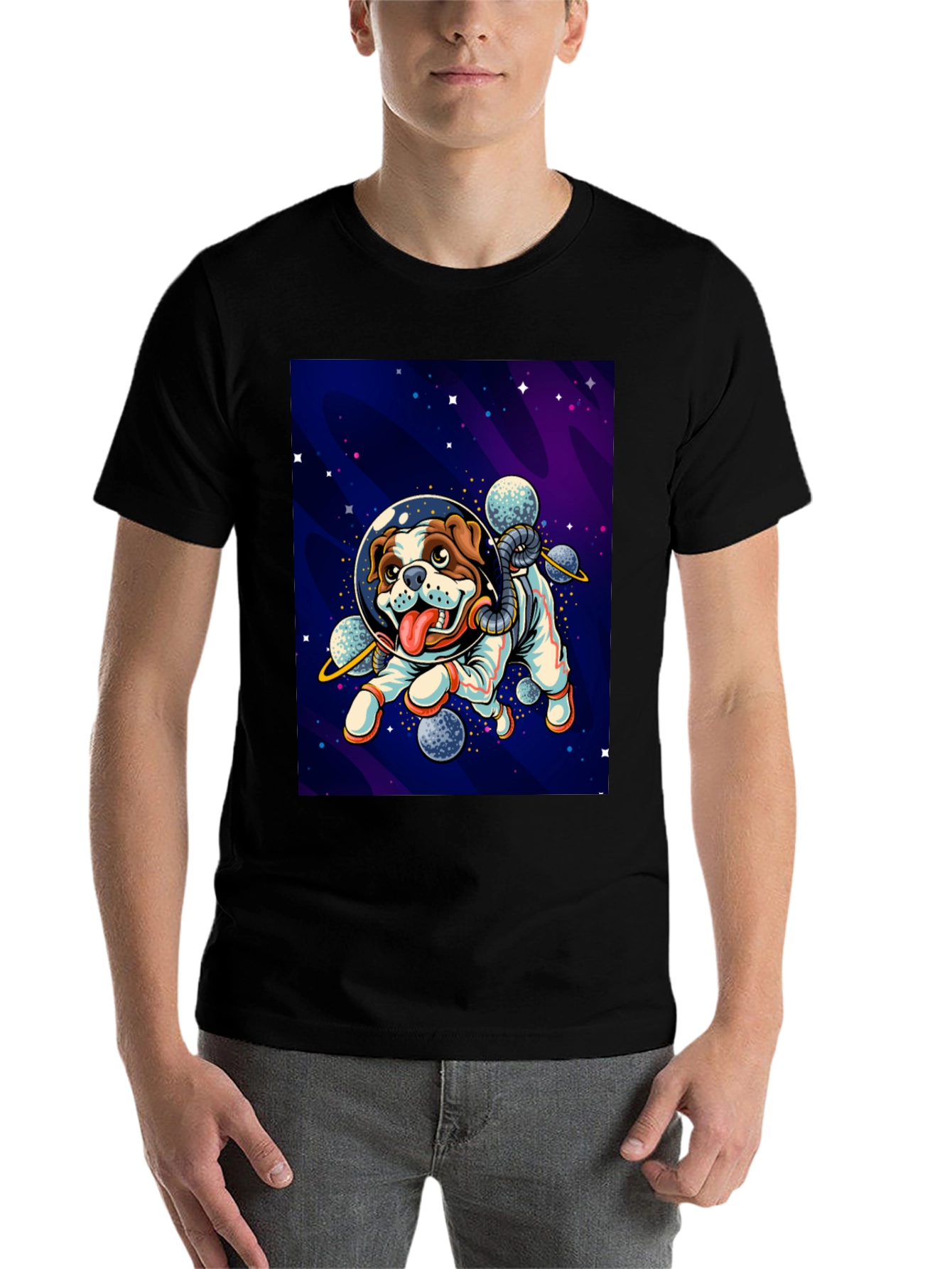 Black Dog Astronaut Graphic Tee - Black view 7