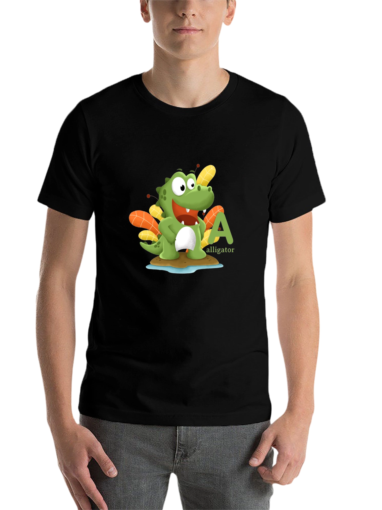 Black Alligator Alphabet T-Shirt view 7