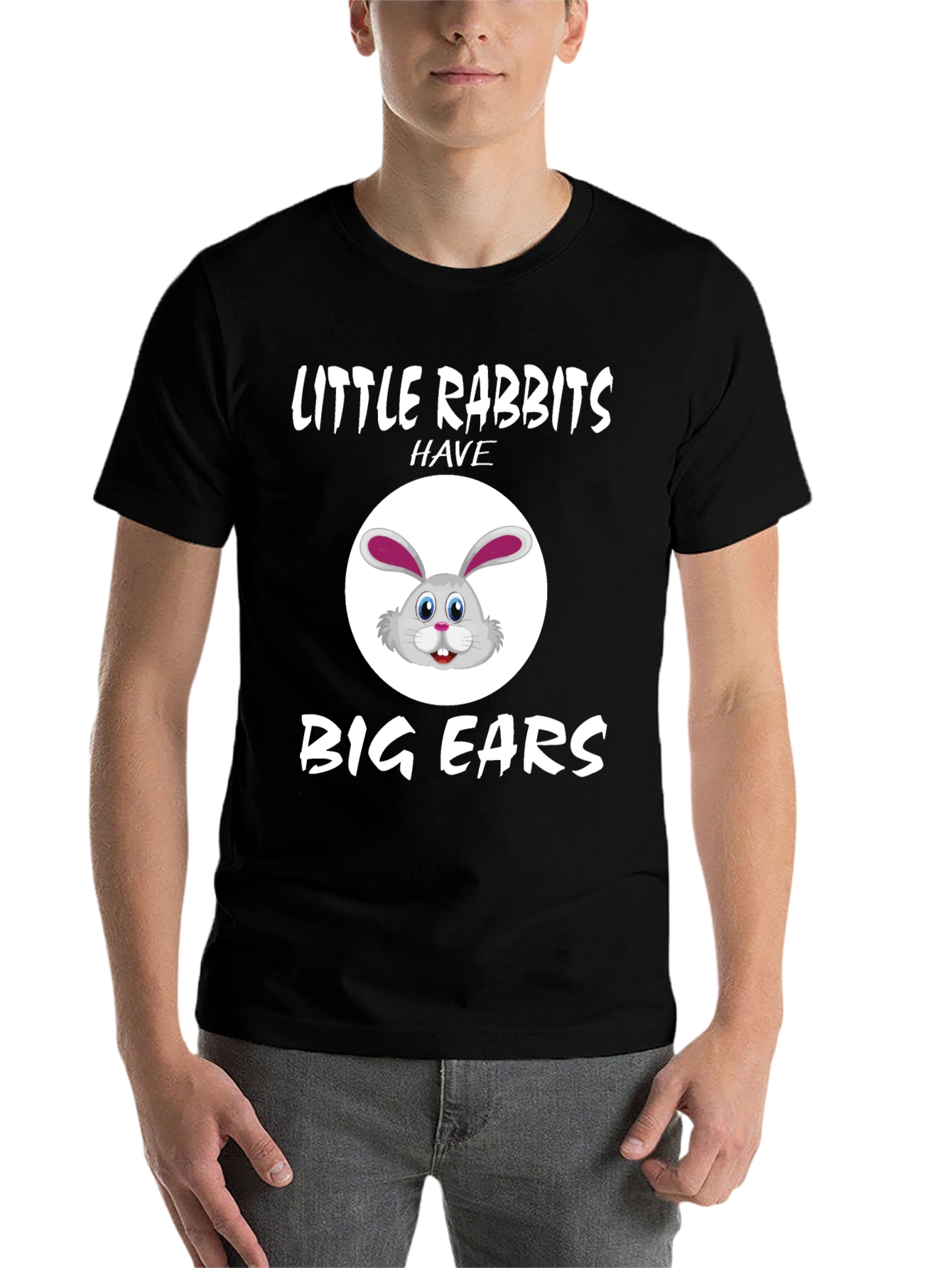 Black Little Rabbits Big Ears Graphic Tee view 7