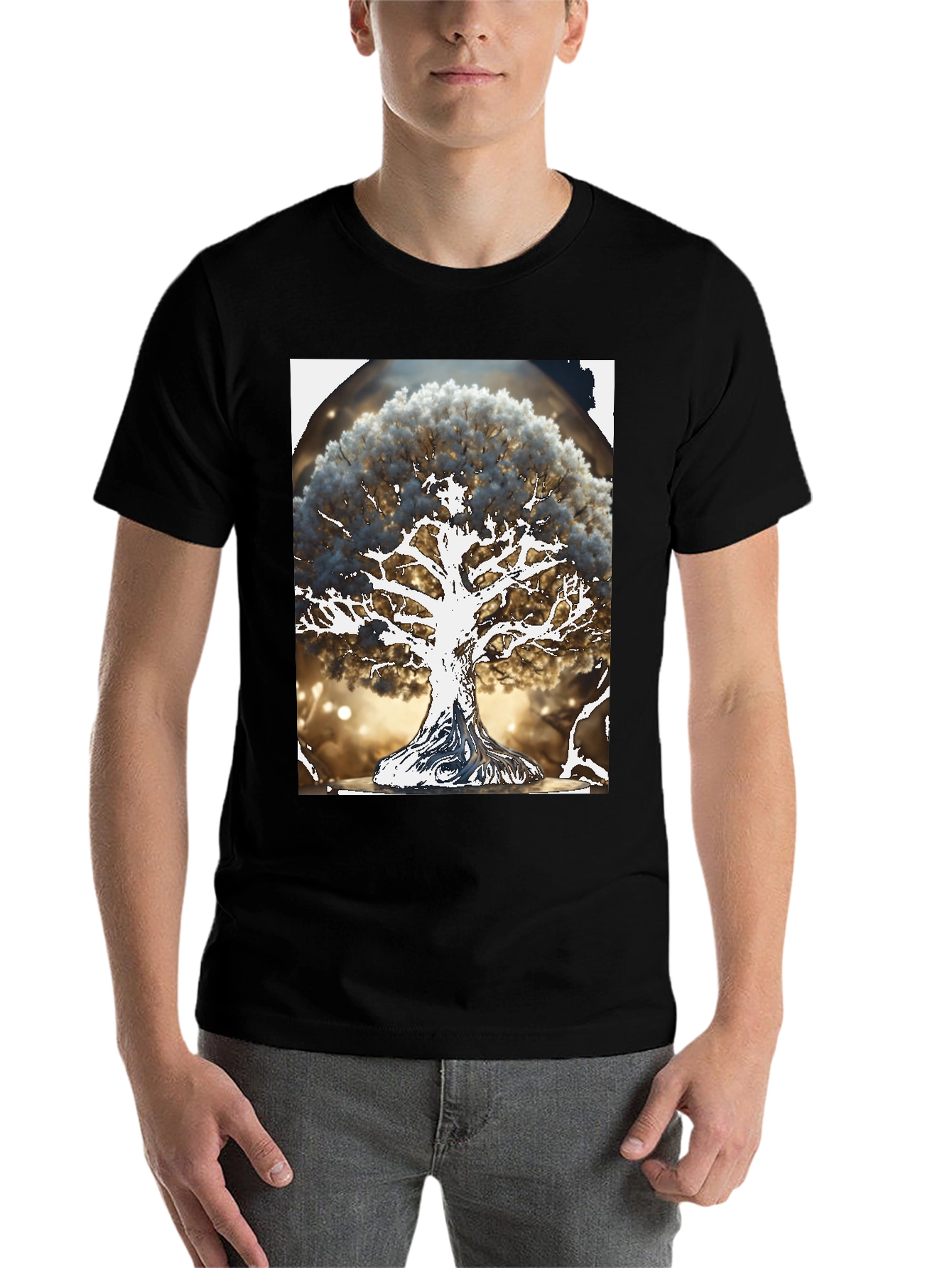 Black Tree of Life Graphic Tee - Unique Nature Design view 7