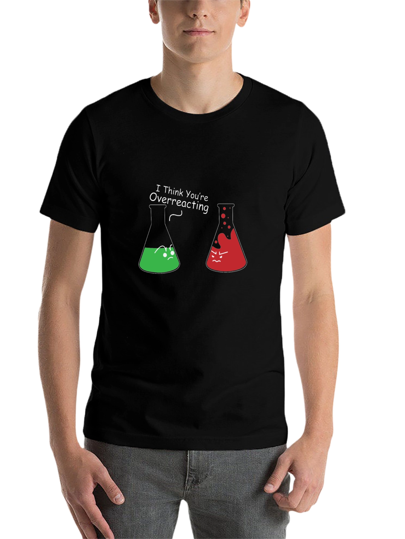 Black Funny Chemistry T-Shirt - I Think You're Overreacting view 7
