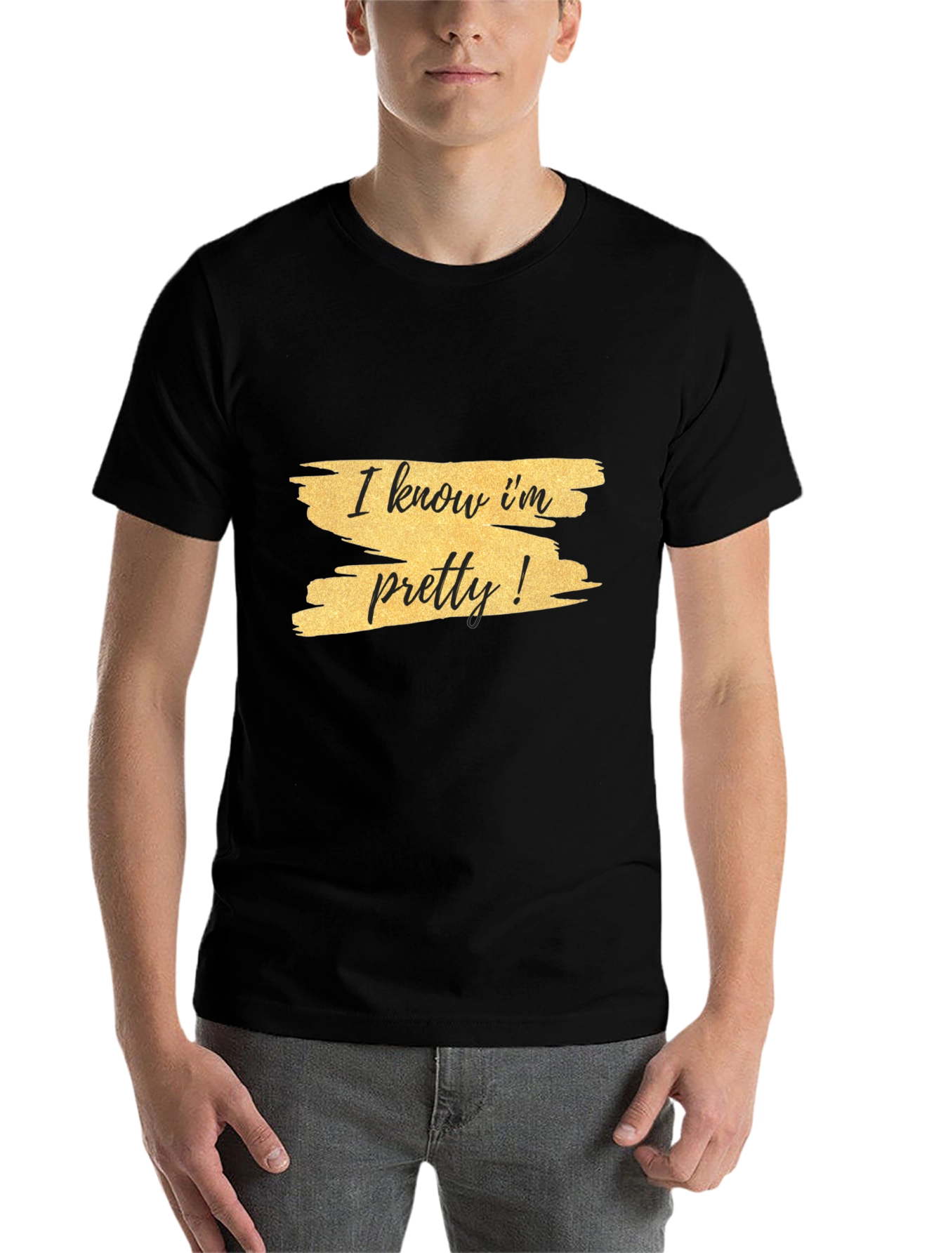 Black I Know I'm Pretty! Graphic Tee - Black view 7