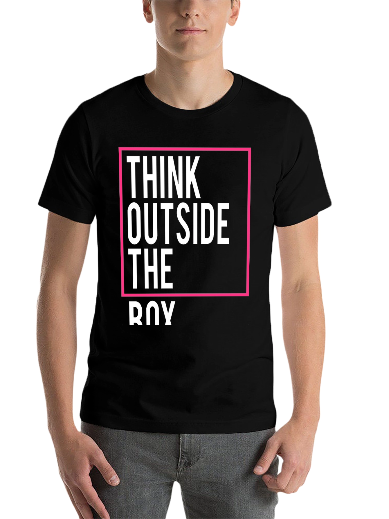 Black Think Outside the Box Graphic Tee view 7