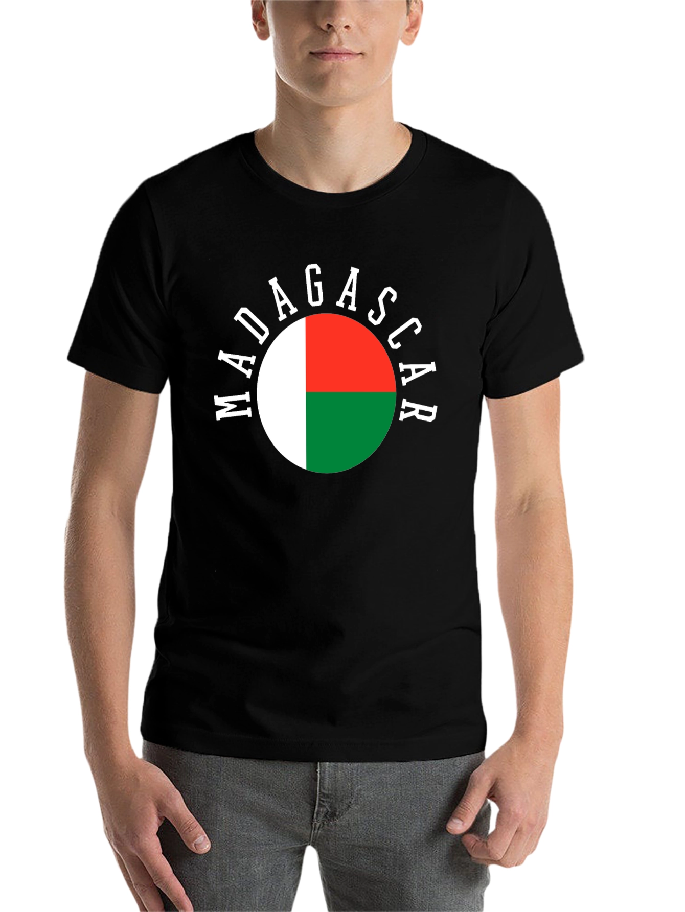 Black Madagascar Flag T-Shirt - Graphic Tee for Country Pride view 7