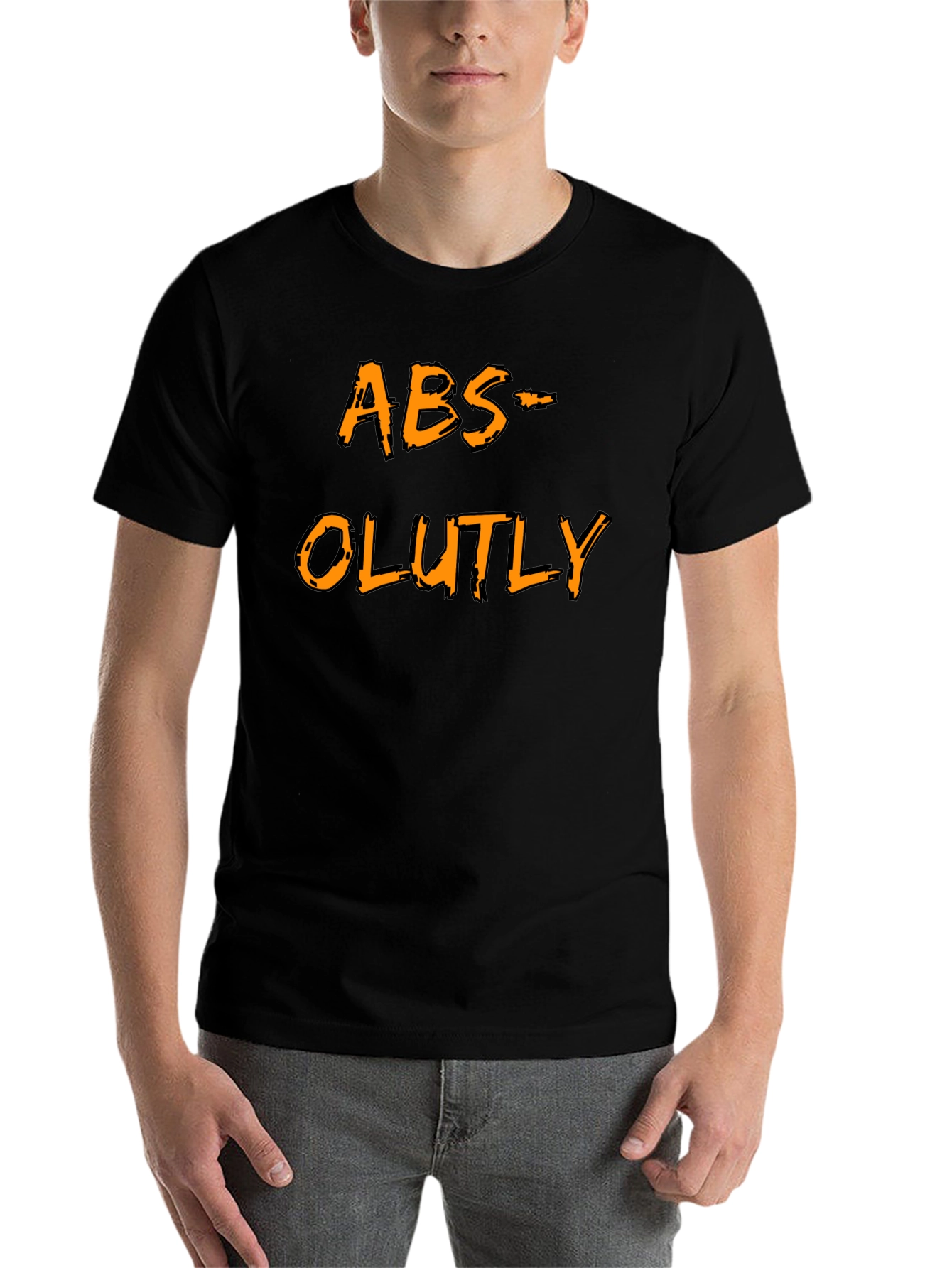 Black Humorous ABS-OLUTLY Black T-Shirt view 7