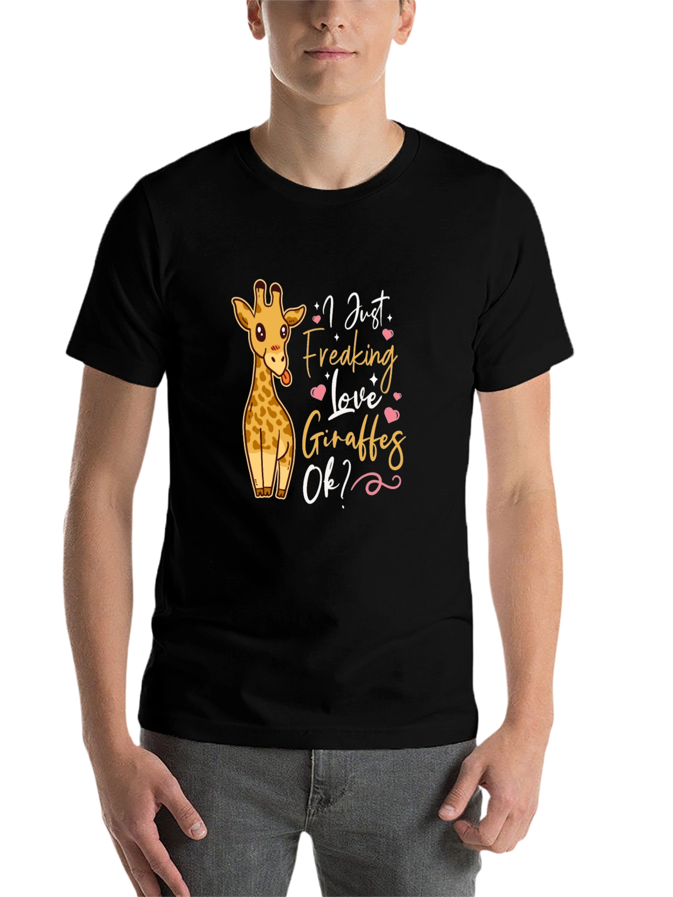 Black I Just Freaking Love Giraffes T-Shirt view 7