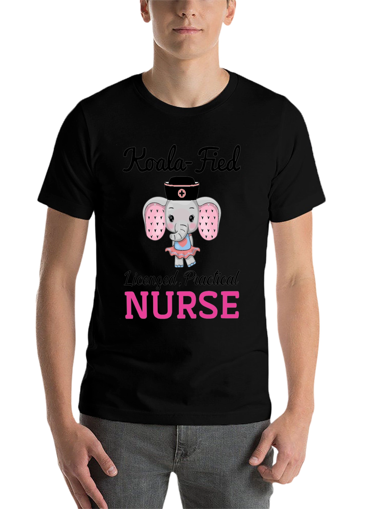 Black Koala-Fied Licensed Practical Nurse T-Shirt view 7