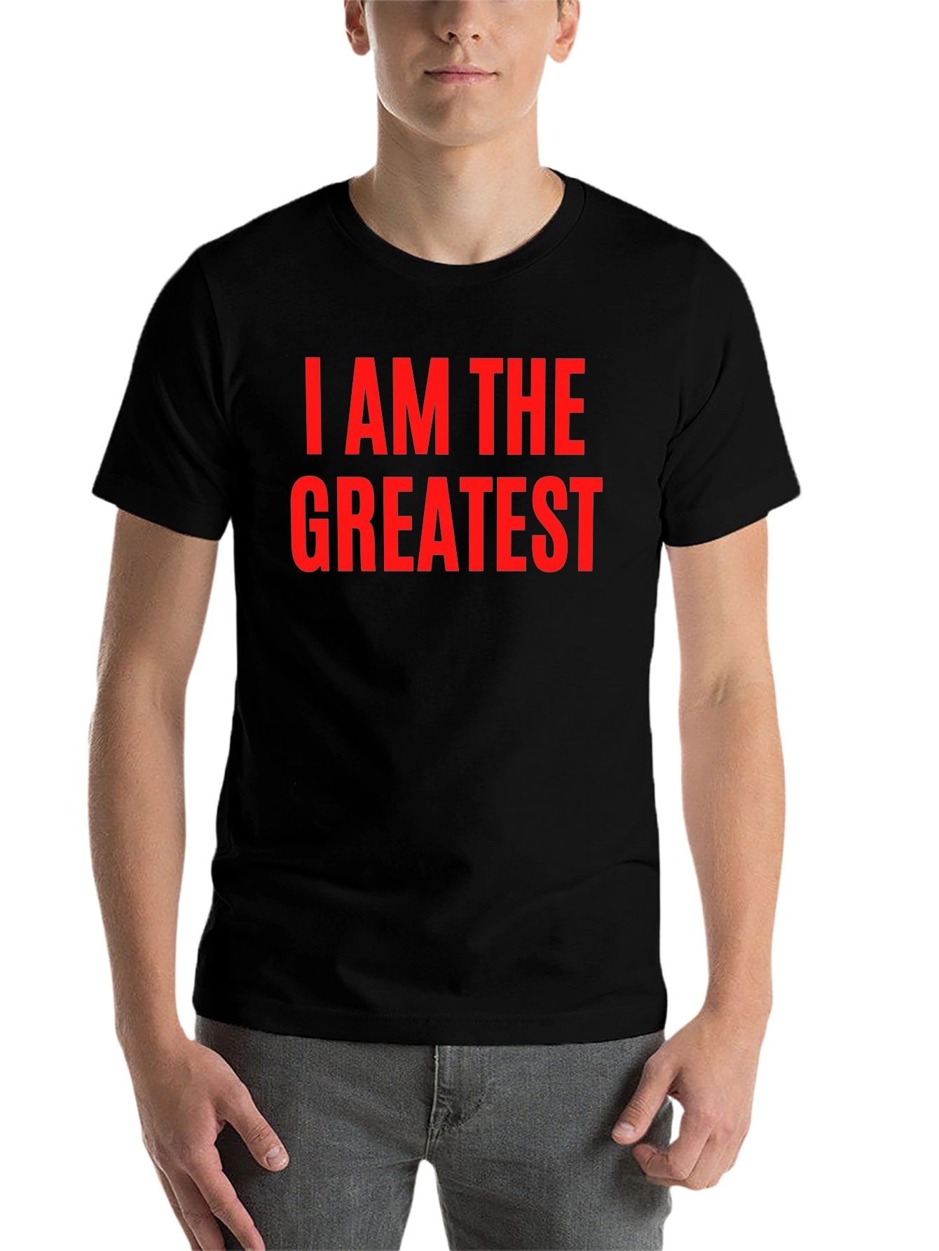 Black I AM THE GREATEST T-Shirt view 7