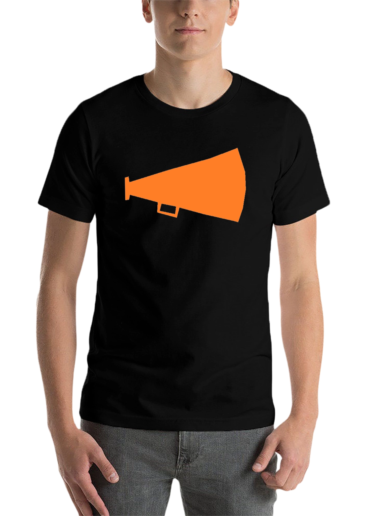 Black Orange Megaphone Graphic Tee - Black view 7