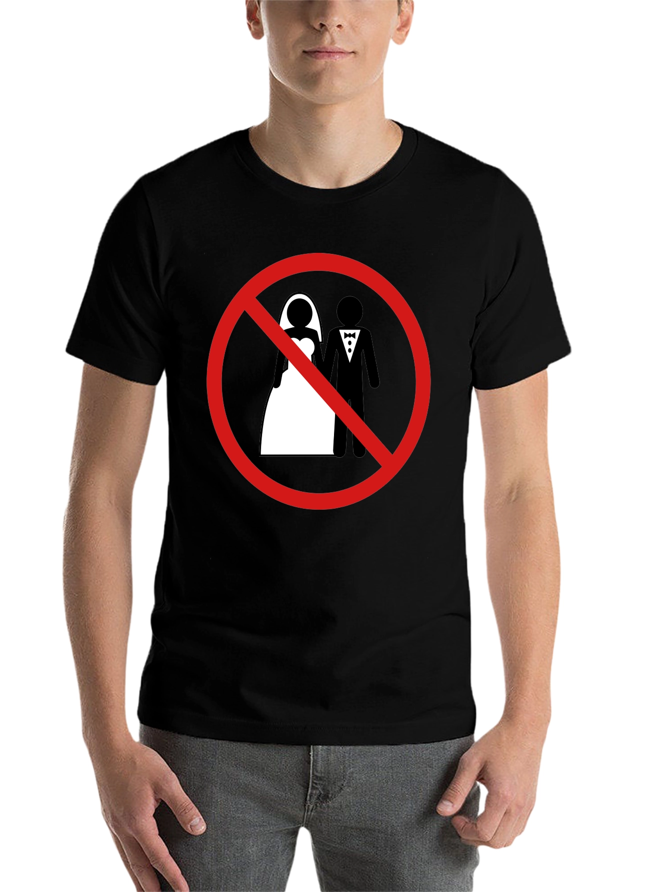 Black Anti-Marriage Graphic Tee - Black view 7