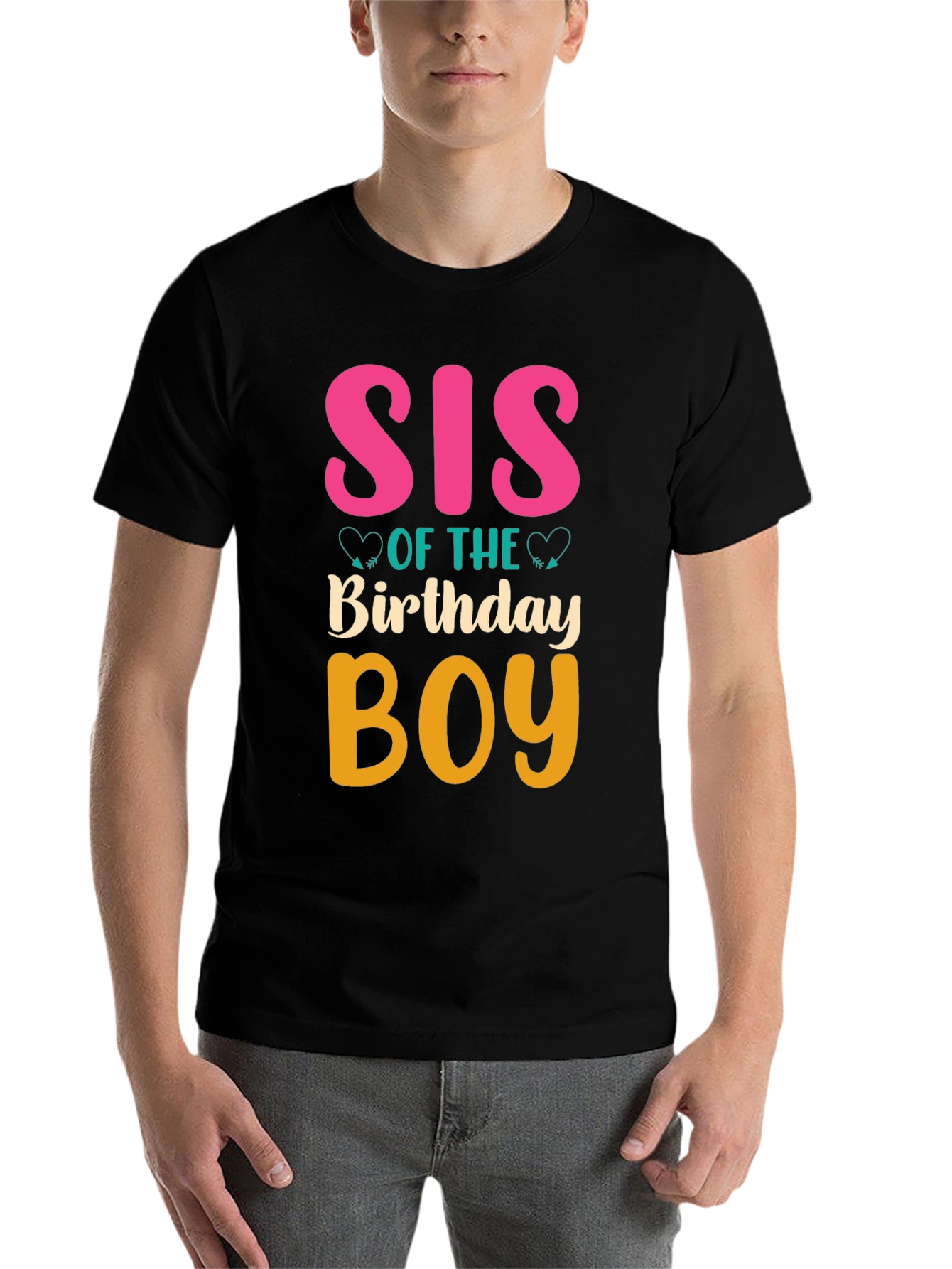 Black Sis of the Birthday Boy T-Shirt view 7
