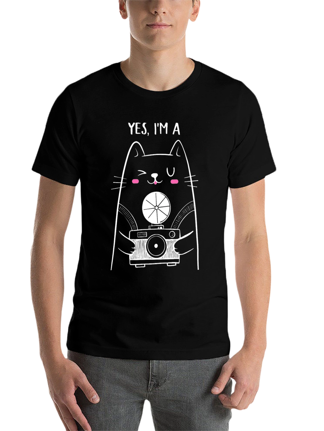 Black Yes, I'm a Cat Photographer T-Shirt view 7