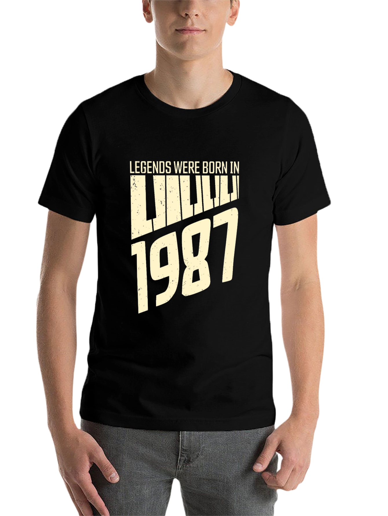 Black Legends Born in 1987 Black T-Shirt view 7
