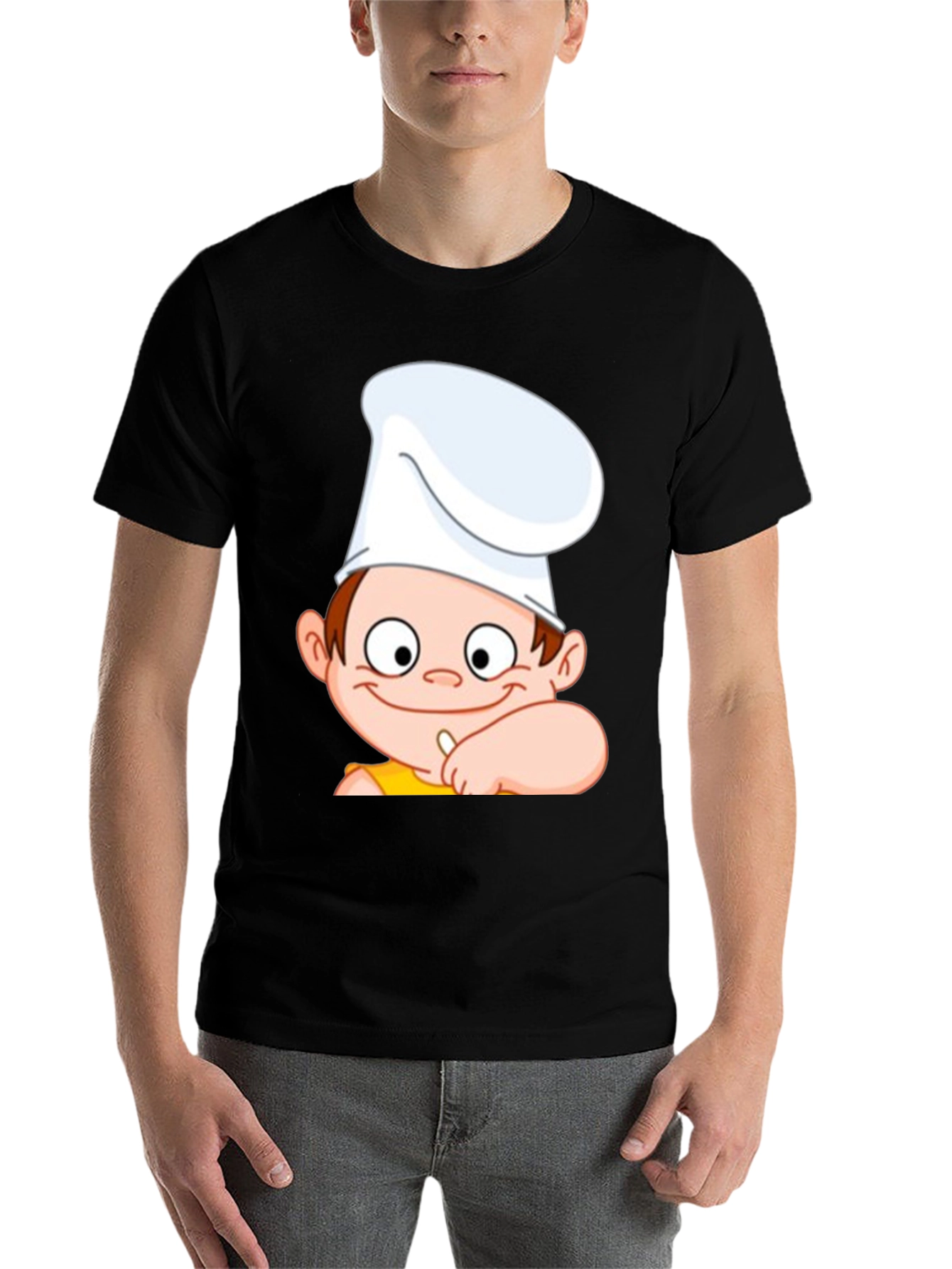 Black Chef Cartoon Graphic Tee - Fun & Unique Design view 7