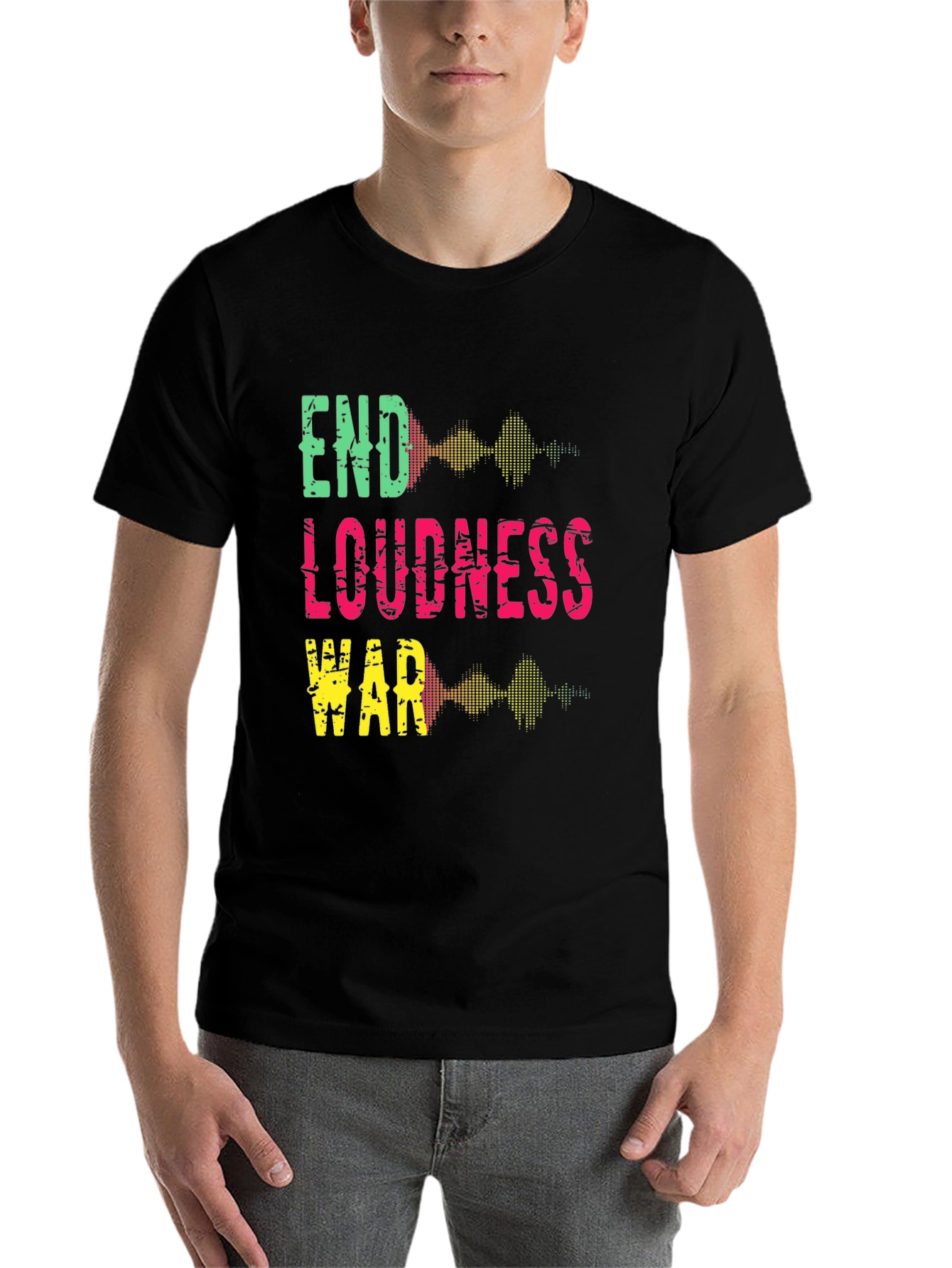 Black End Loudness War Graphic Tee - Black Cotton T-Shirt view 7