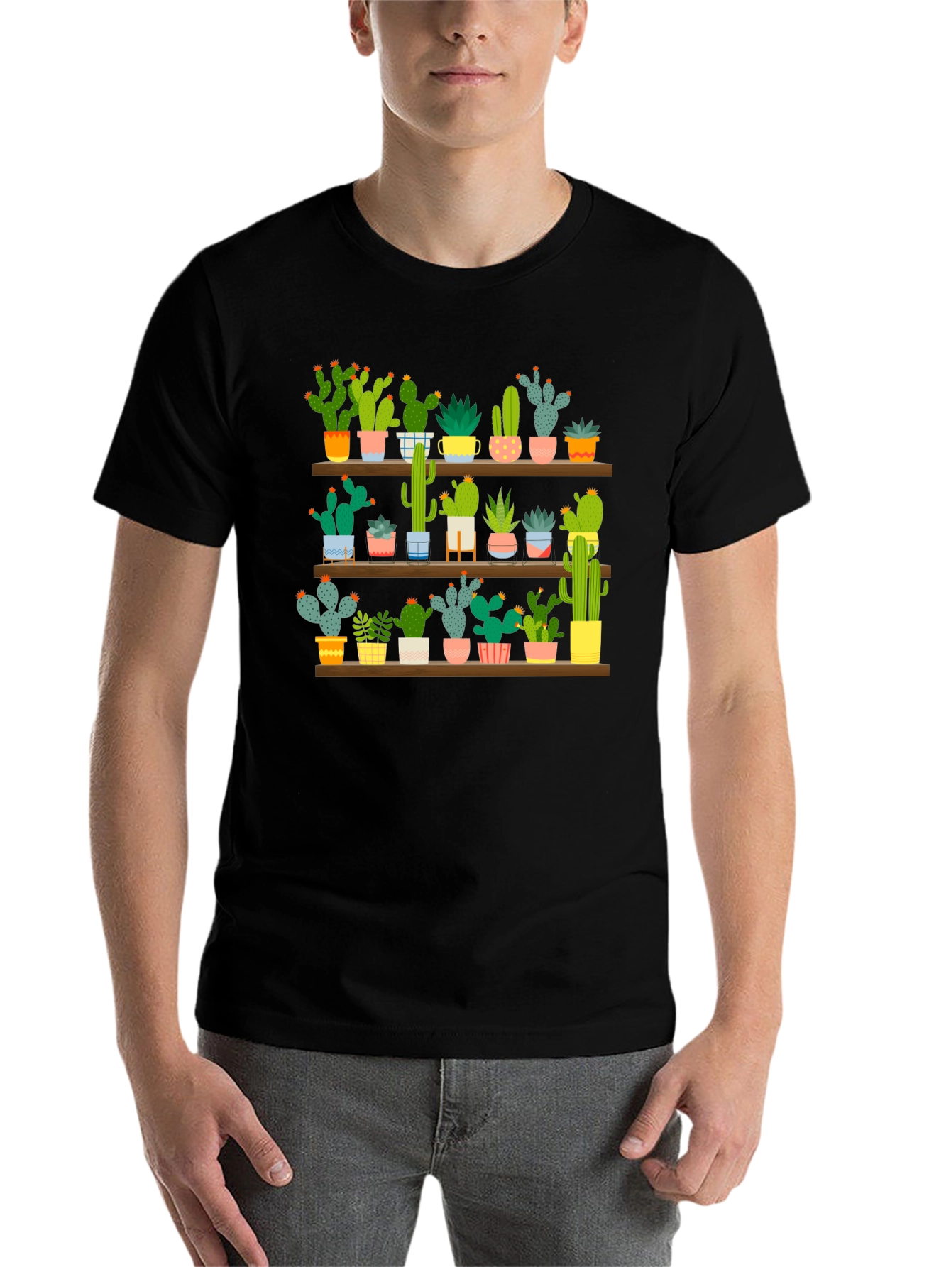 Black Cactus Shelf Graphic T-Shirt view 7