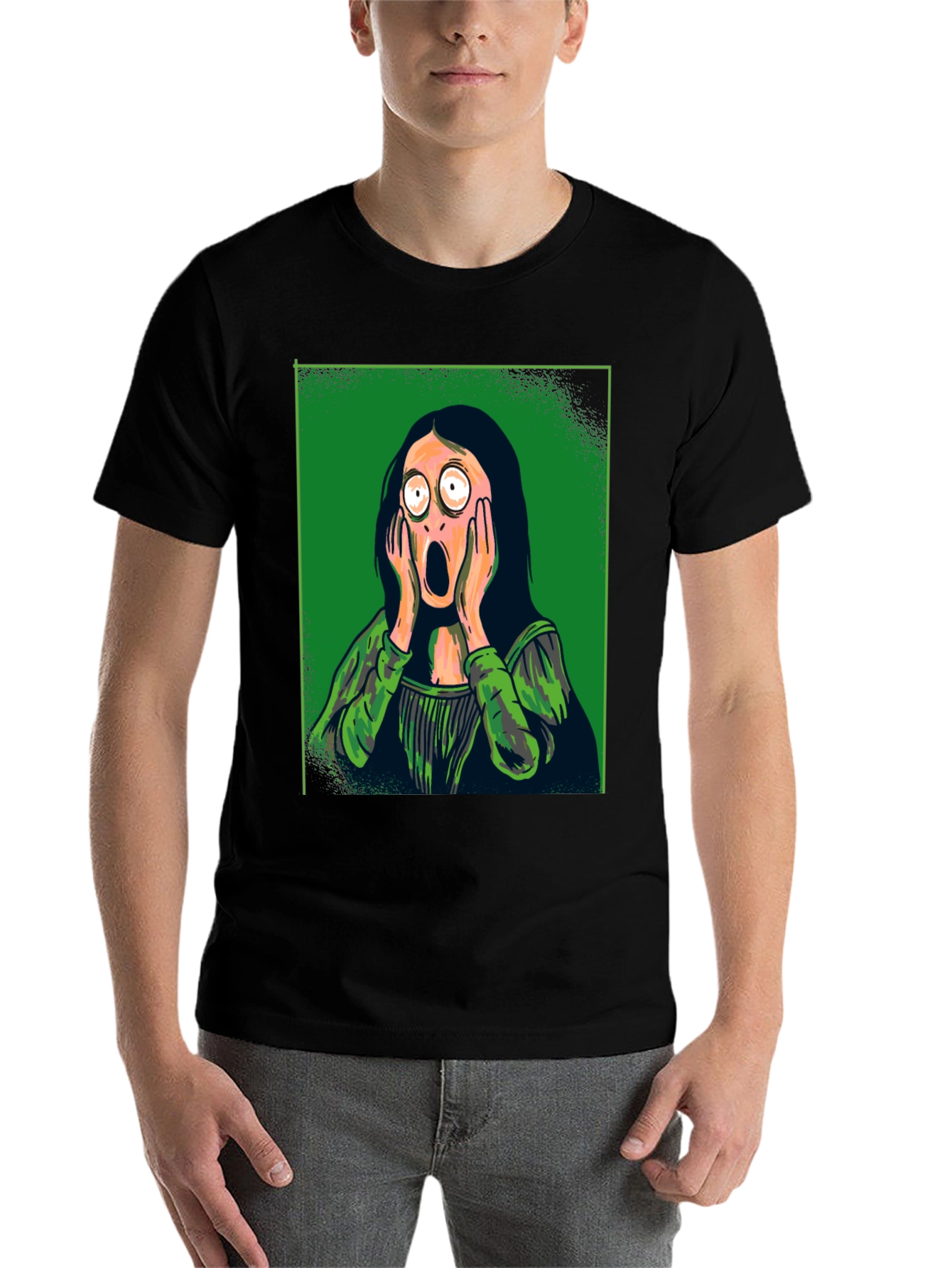 Black Mona Lisa Scream Graphic Tee view 7