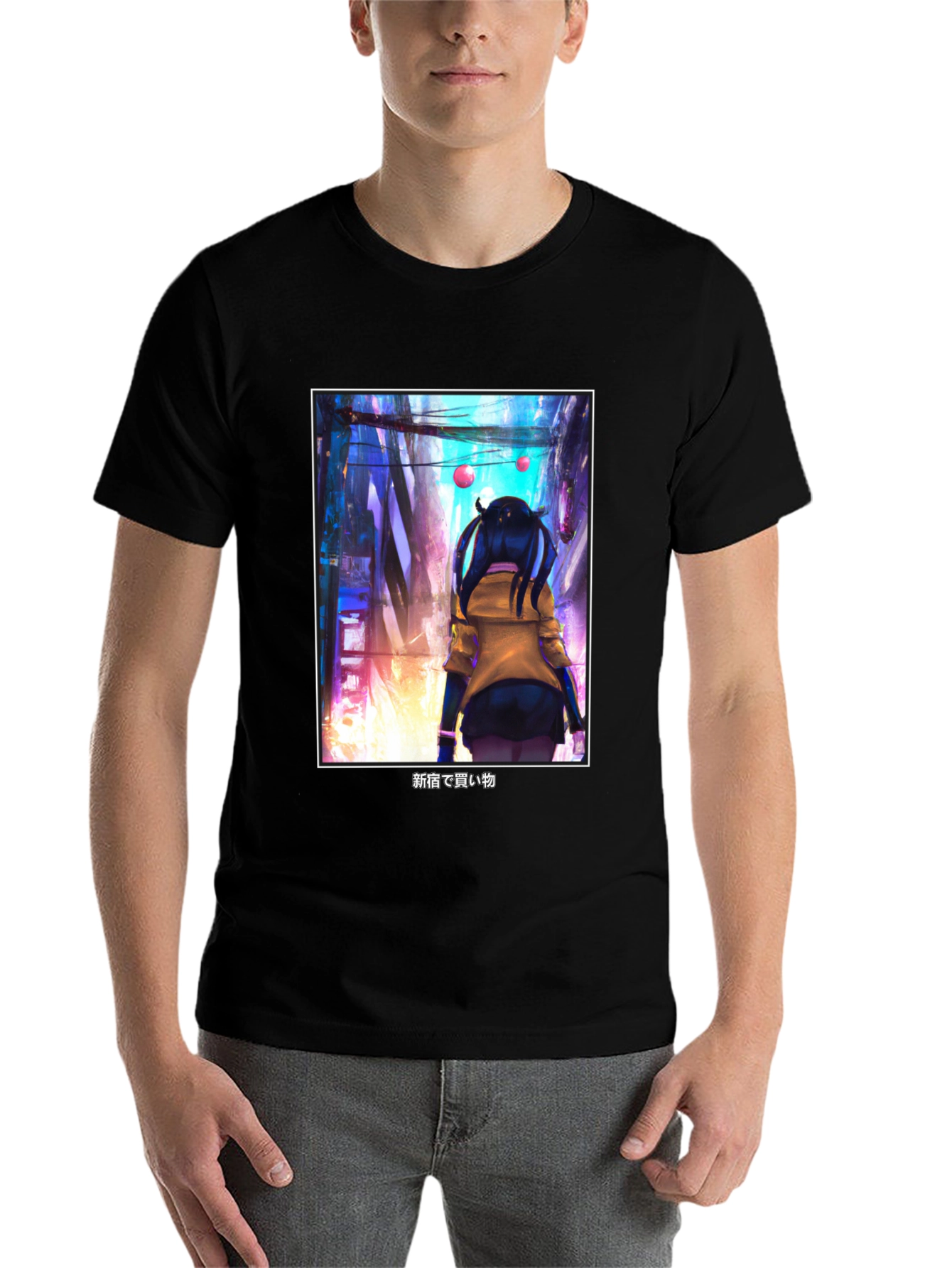 Black Anime Girl Black T-Shirt - Tokyo Streetwear Style view 7