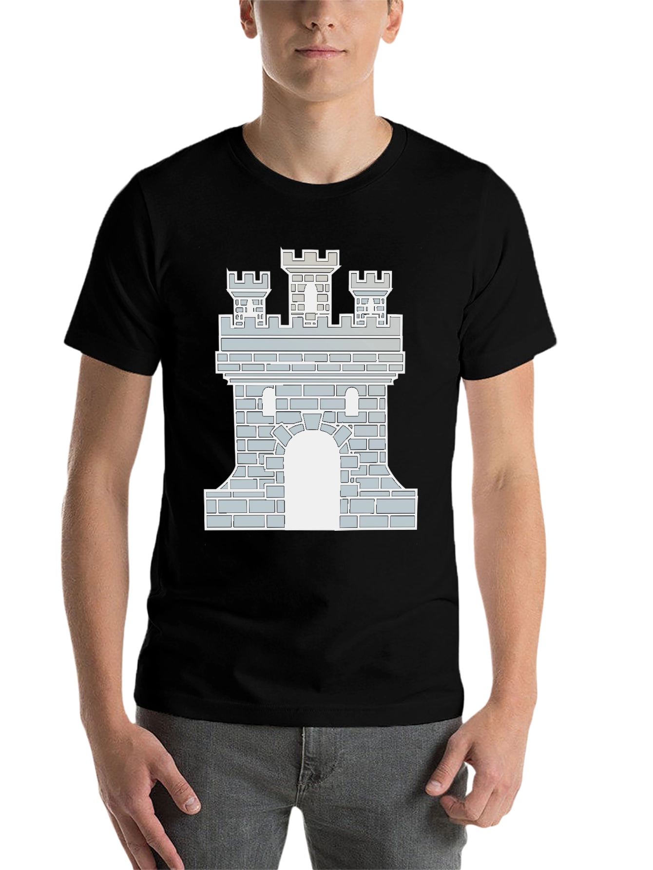 Black Castle Graphic Tee - Black Cotton Blend T-Shirt view 7