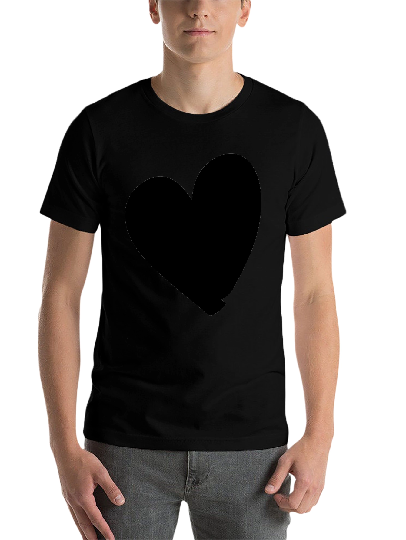 Black Black Heart Graphic Tee - Stylish Casual Wear view 7