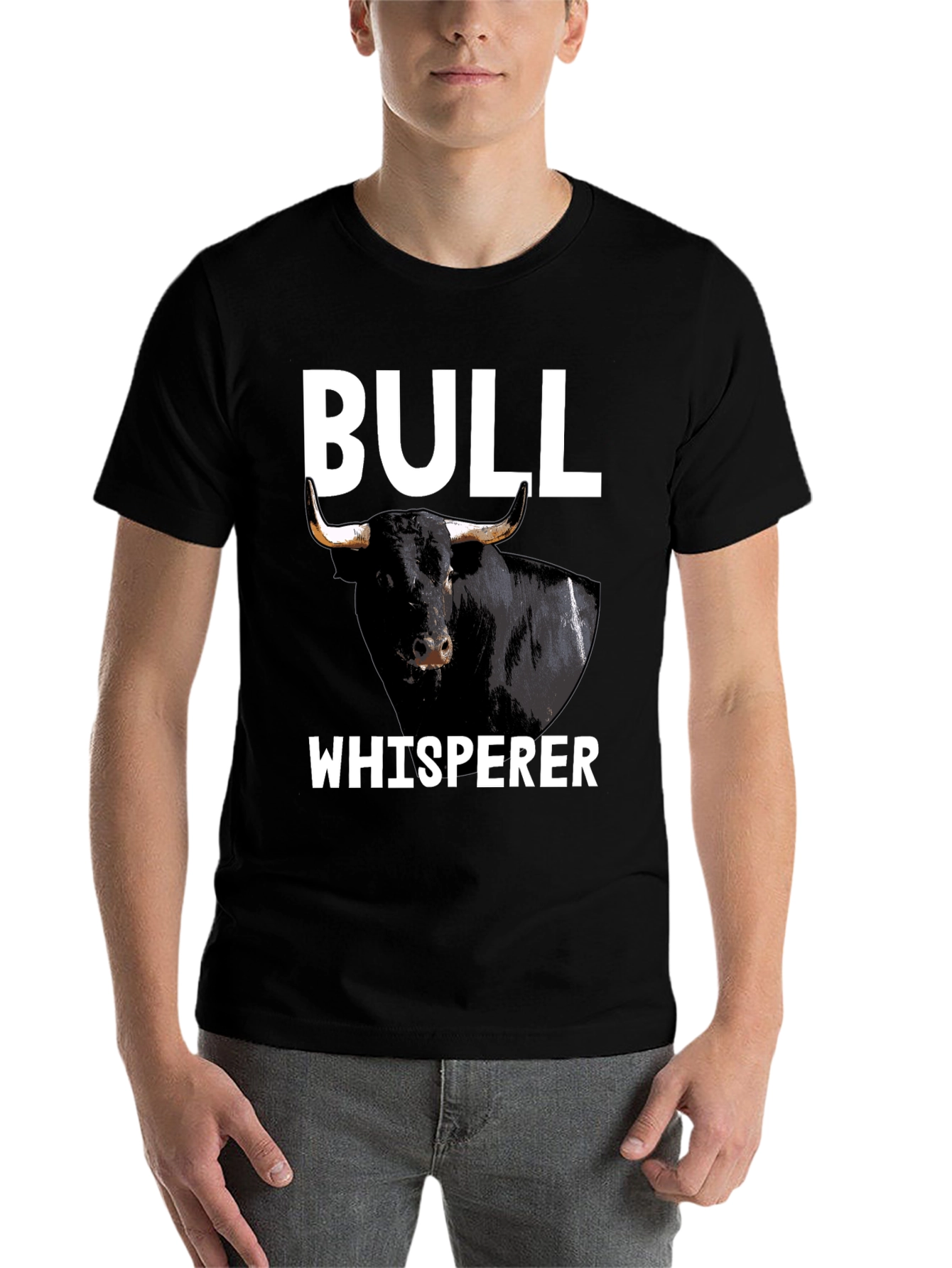 Black Bull Whisperer T-Shirt - Black Graphic Tee view 7