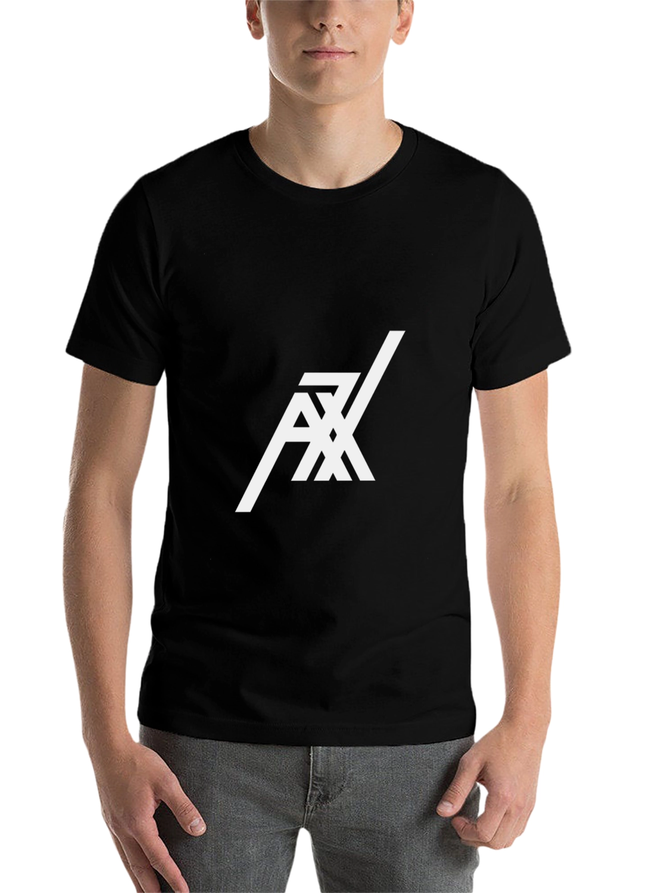 Black AX Stylish Graphic Tee - Black Cotton Blend view 7