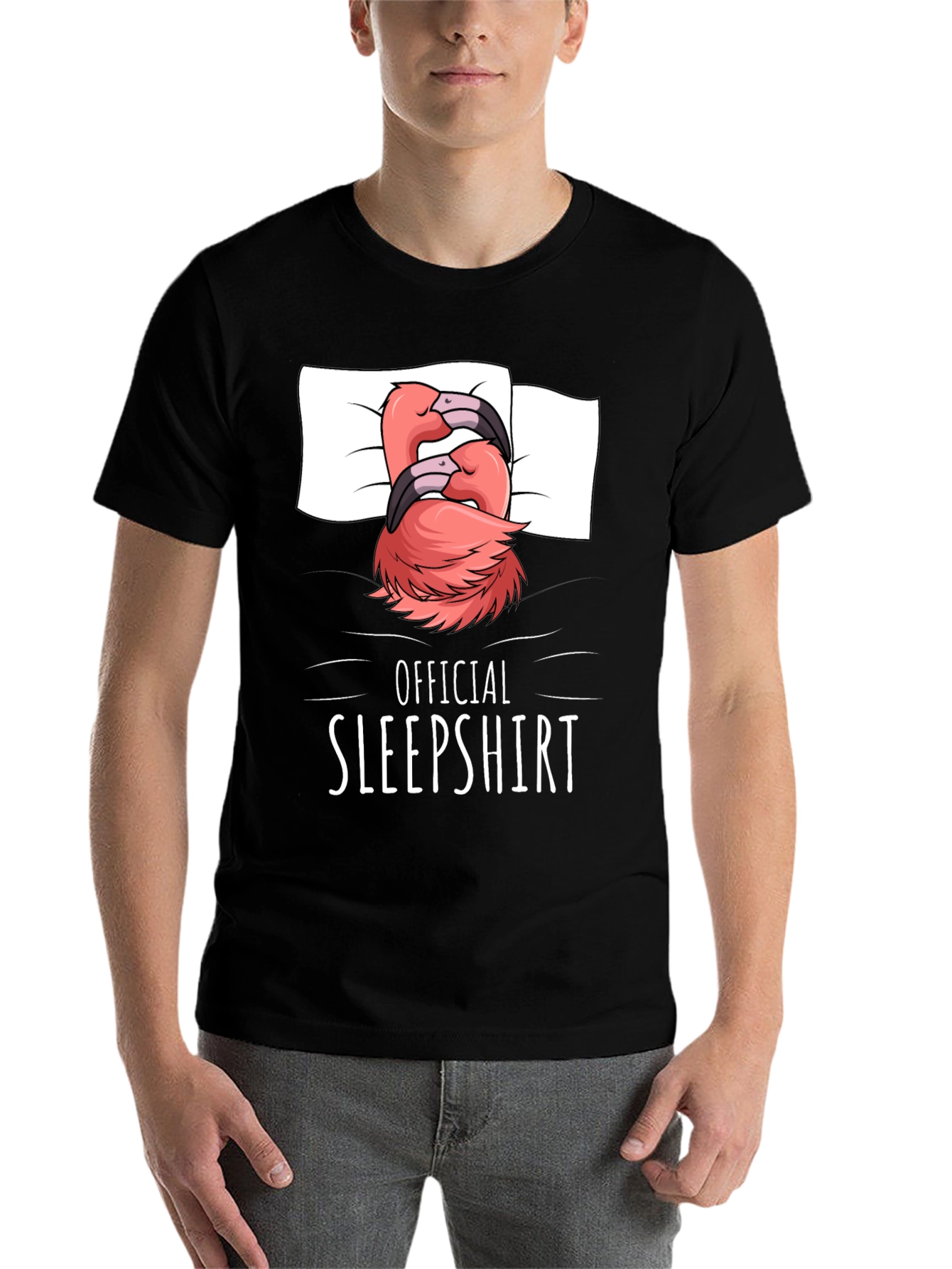 Black Official Sleepshirt Flamingo Tee view 7