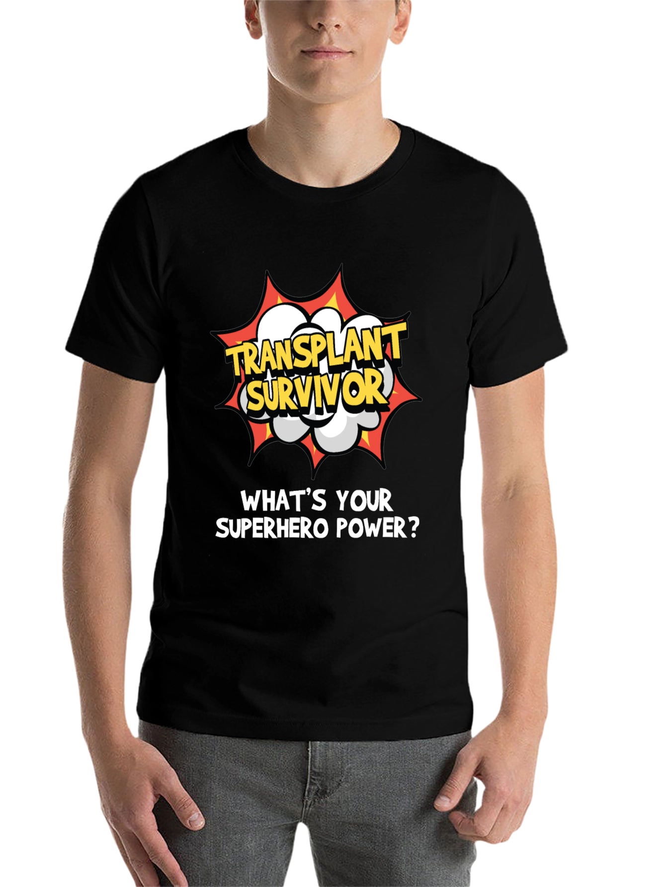Black Transplant Survivor Superhero Tee view 7