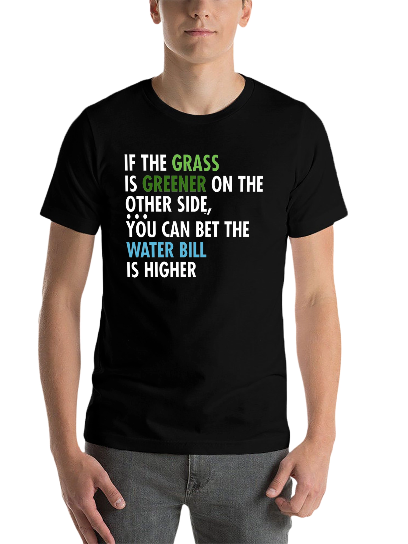 Black Greener Grass Funny Graphic Tee view 7