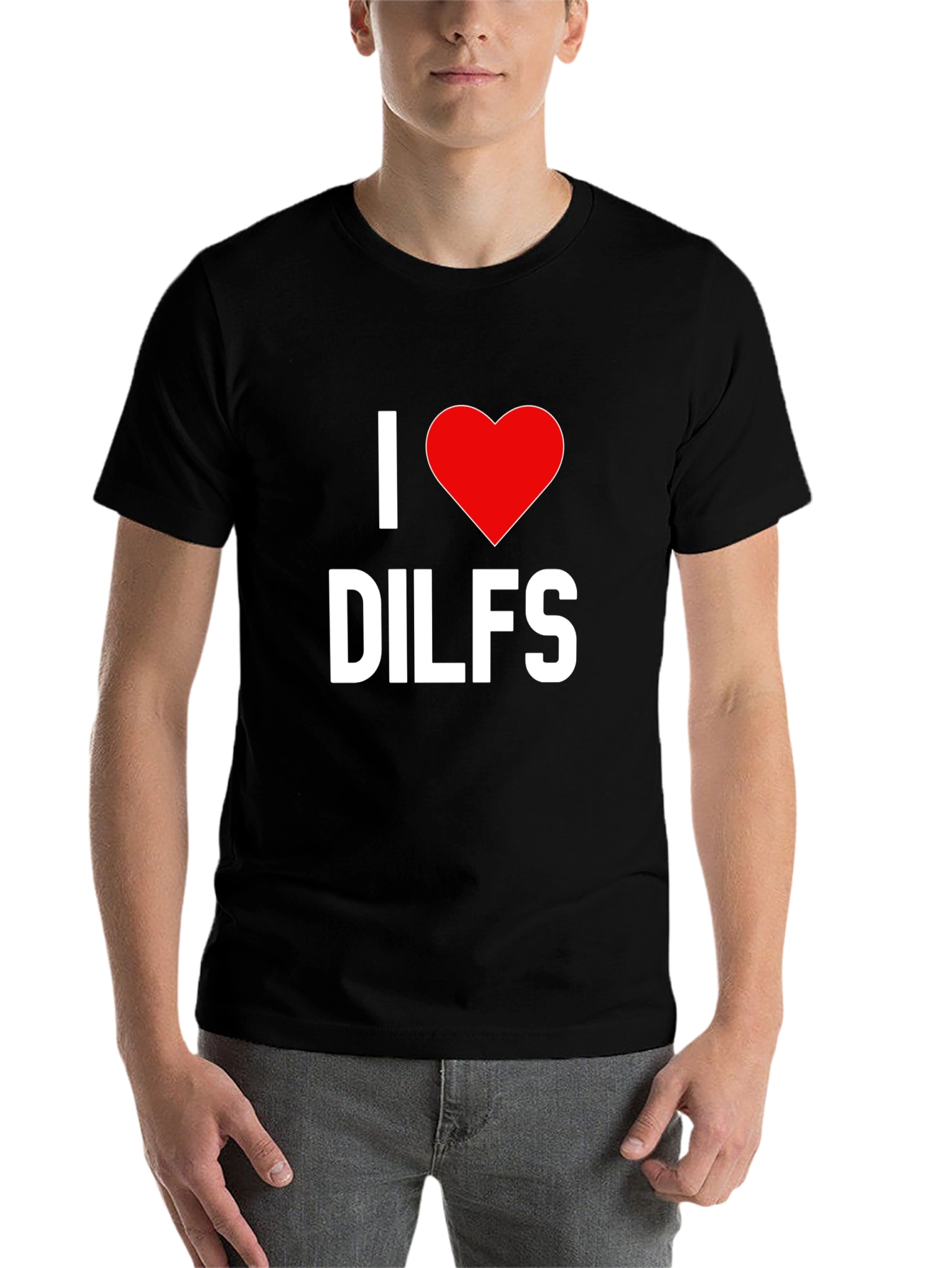 Black I Love DILFS Graphic Tee - Bold Statement Shirt view 7