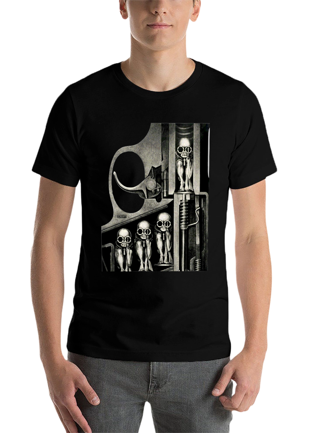 Black Surreal Art Graphic T-Shirt - Edgy Design view 7
