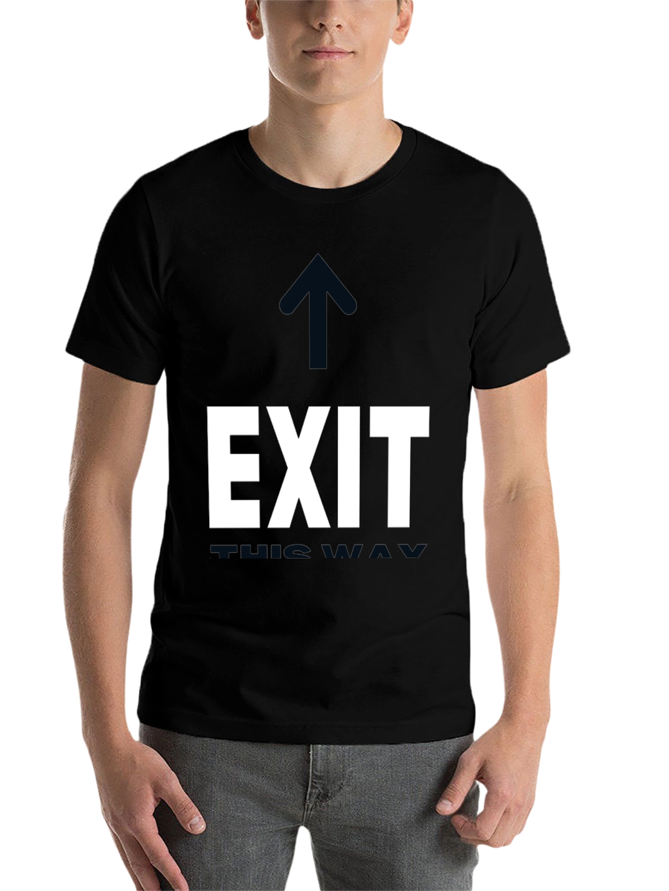 Black Exit This Way Graphic Tee - Black Cotton T-Shirt view 7